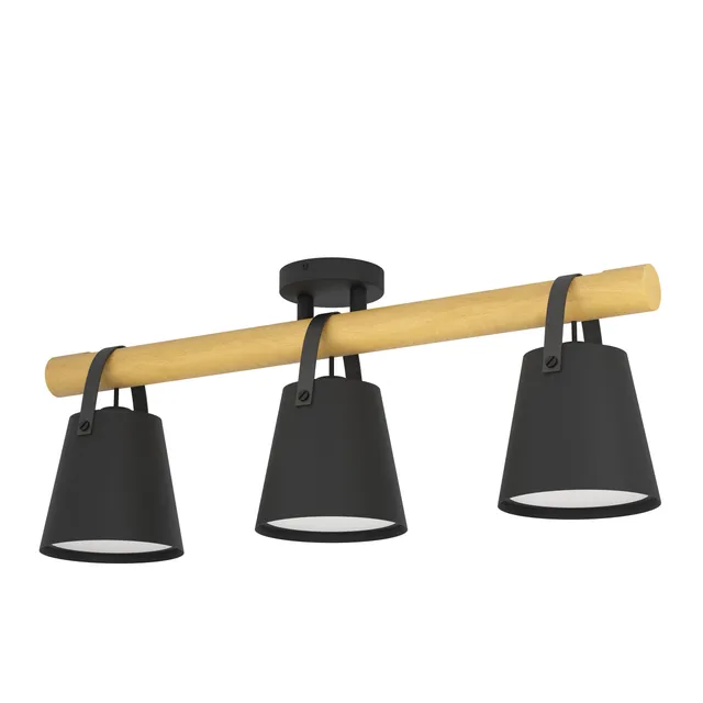 eglo-boyle-deckenleuchte-3-flammig-78-cm-schwarz-wei-holz-e27 image 1