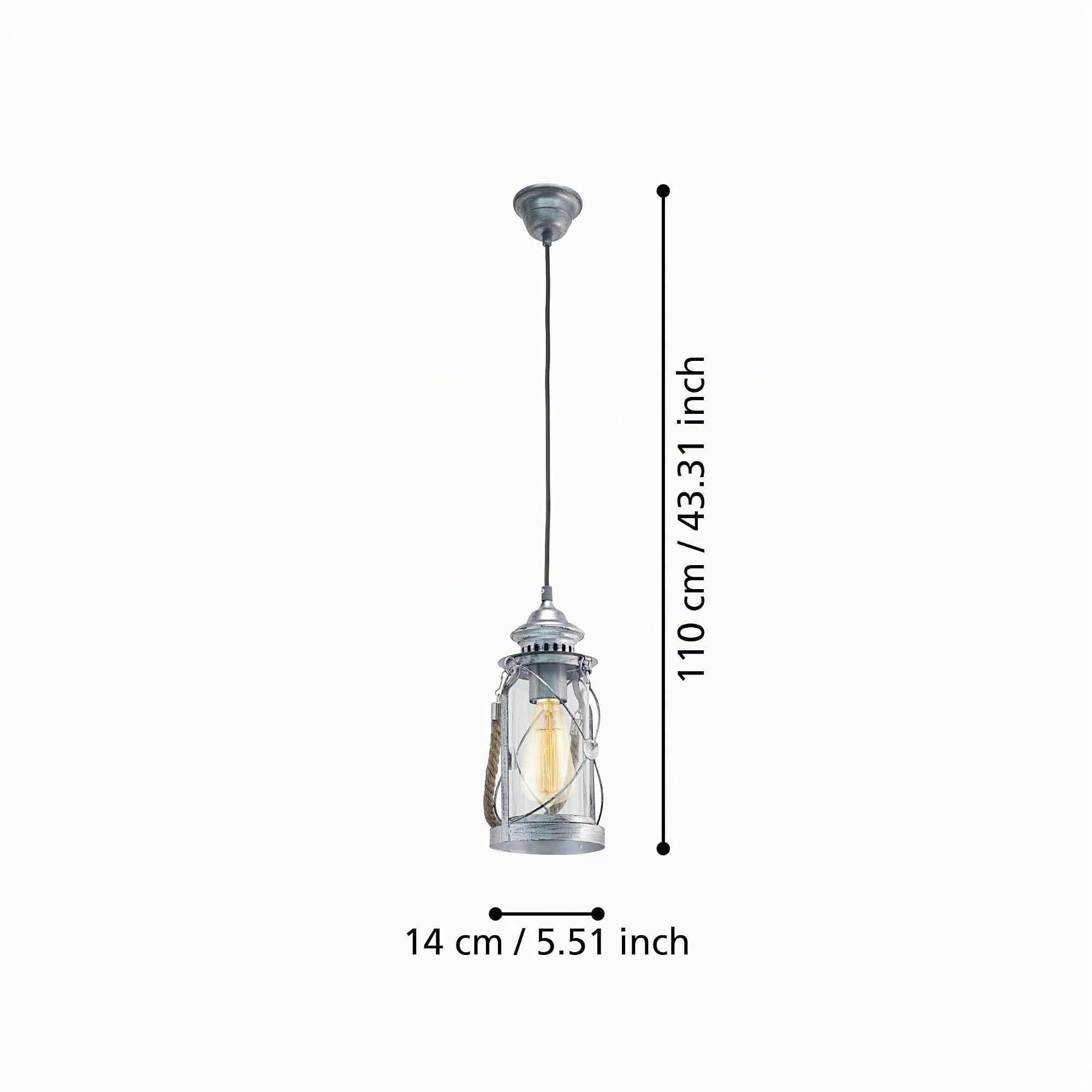 eglo-bradford-vintage-pendellampe-laterne-stahl-silber-antik-klares-glas-e27 image 3