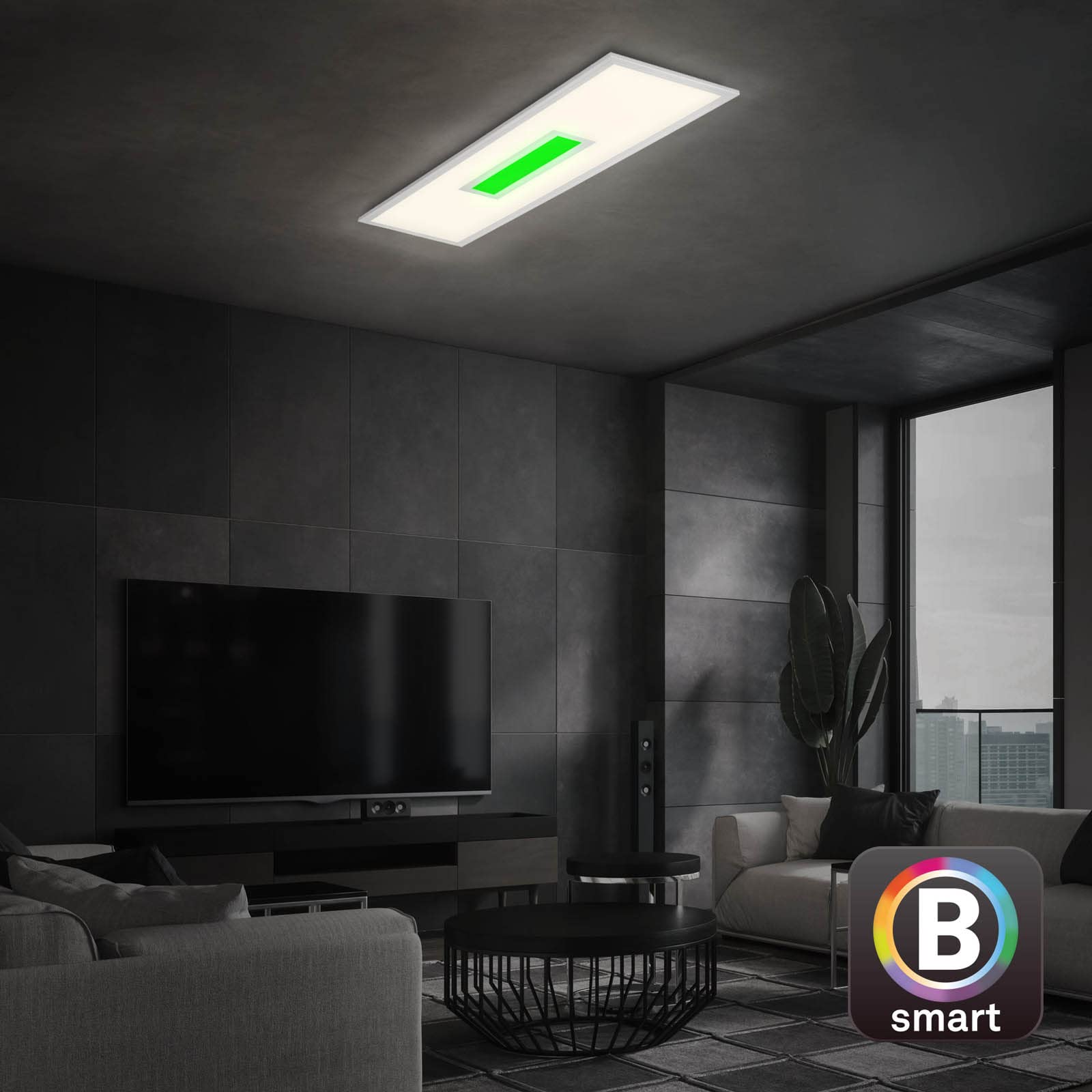 briloner-smart-home-led-deckenlampe-panel-100cm-rgb-cct-alexa-silberfarbig-28w image 7