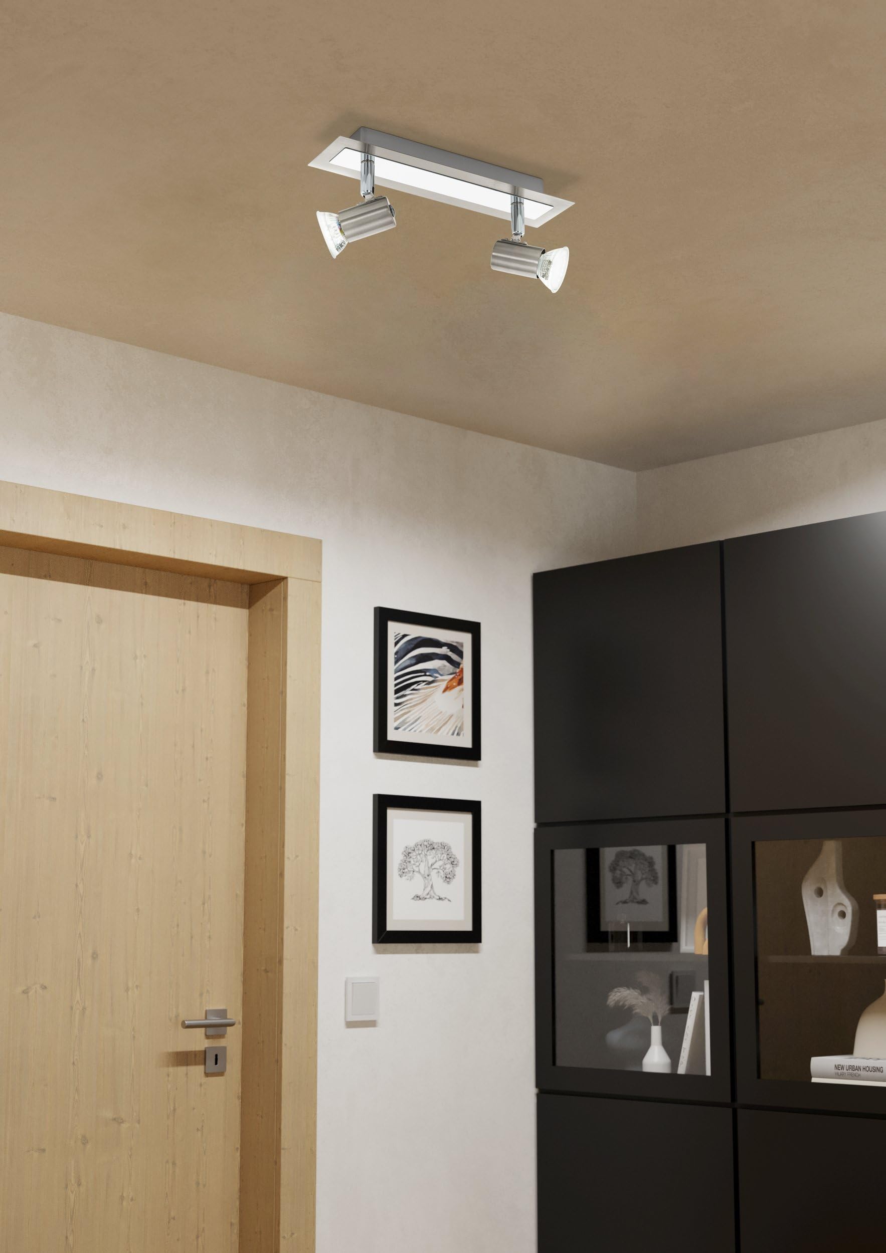 eglo-rottelo-led-deckenleuchte-2-flammig-spots-schwenkbar-nickel-matt-chrom-gu10 image 2