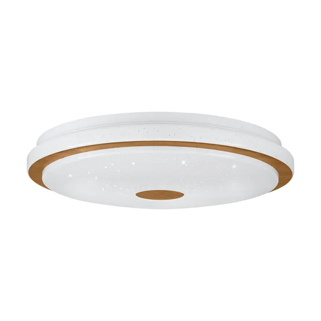 eglo-lanciano-1-led-deckenleuchte-dimmbar-mit-fernbedienung-38-cm-wei-braun image 1