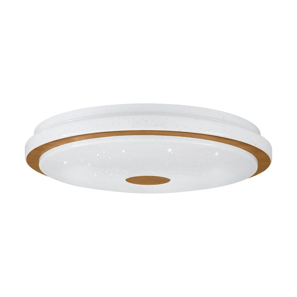 eglo-lanciano-1-led-deckenleuchte-dimmbar-mit-fernbedienung-38-cm-wei-braun image 1