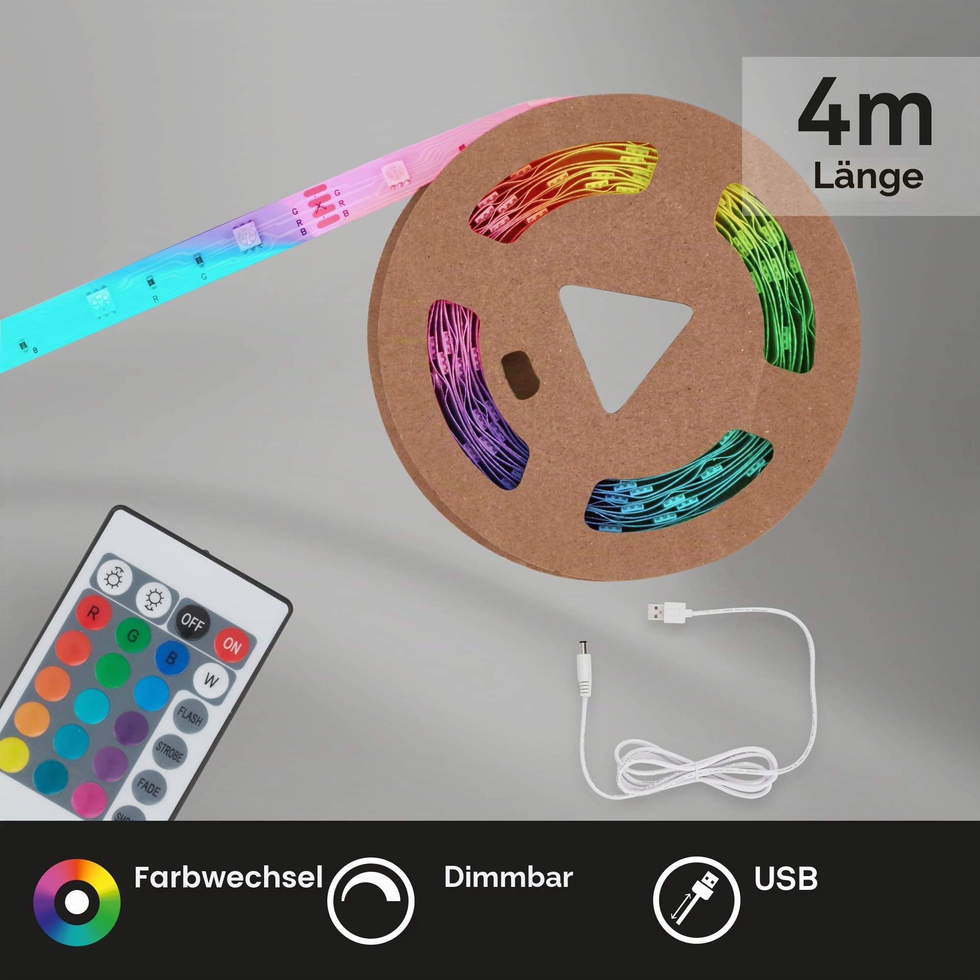 briloner-led-strip-4-m-rgb-usb-dimmbar-mit-fernbedienung-wei image 2