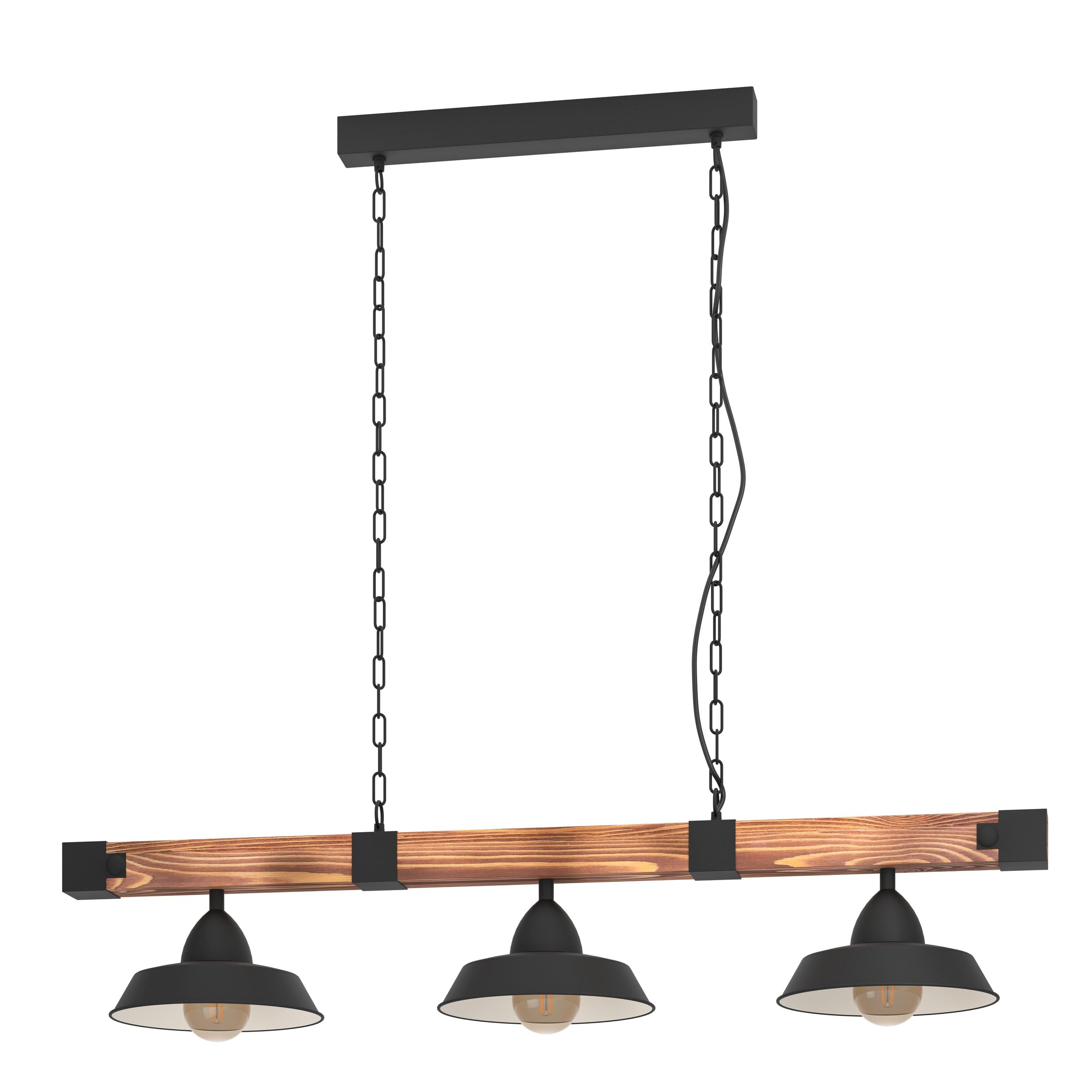 eglo-oldbury-pendellampe-2-flammig-industrial-stahl-holz-e27-schwarz-braun-86cm image 6