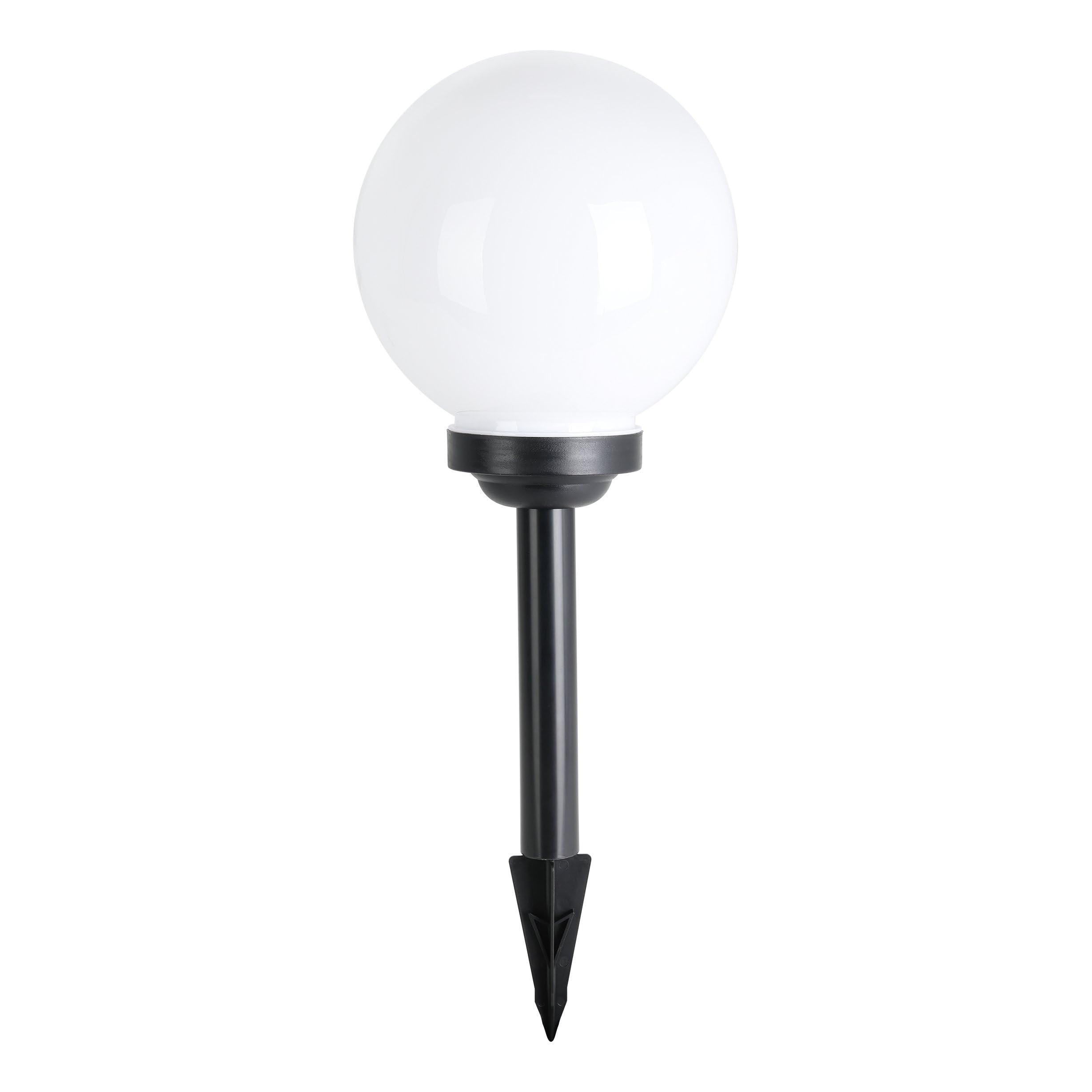 eglo-puglia-led-solar-kugel-20-cm-mit-erdspie-schwarz-wei-ip44 image 1