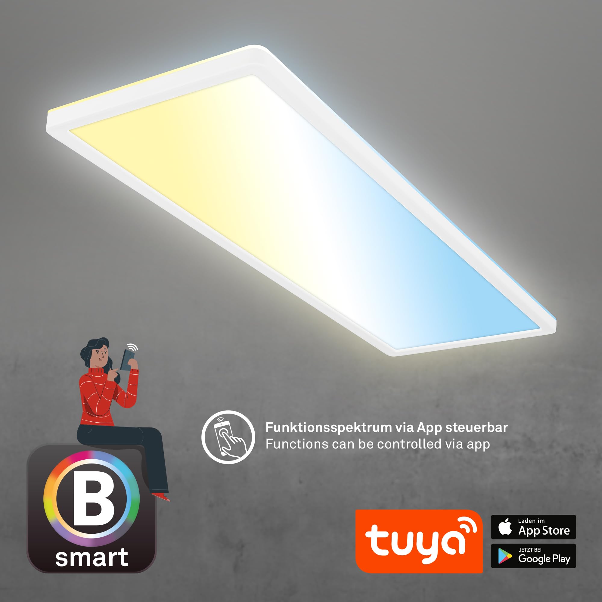 briloner-led-deckenlampe-flach-smart-home-22w-3000lm-cct-app-sprache-wei-58cm image 6