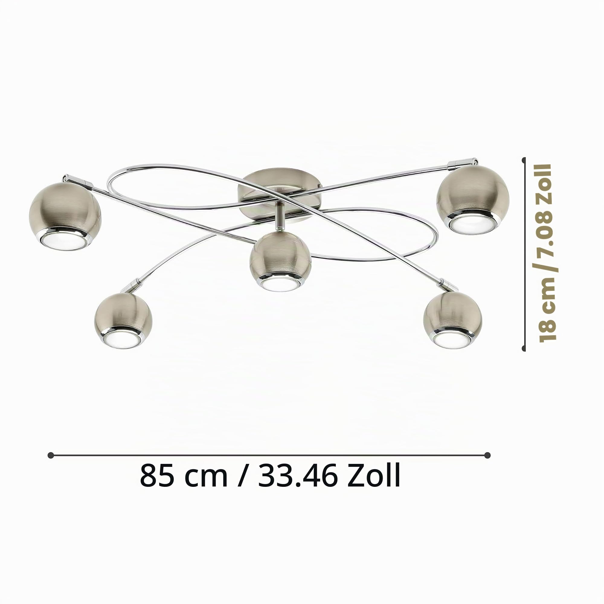 eglo-locanda-led-deckenleuchte-5-flammig-gu10-spots-schwenkbar-nickel-matt-chrom image 3