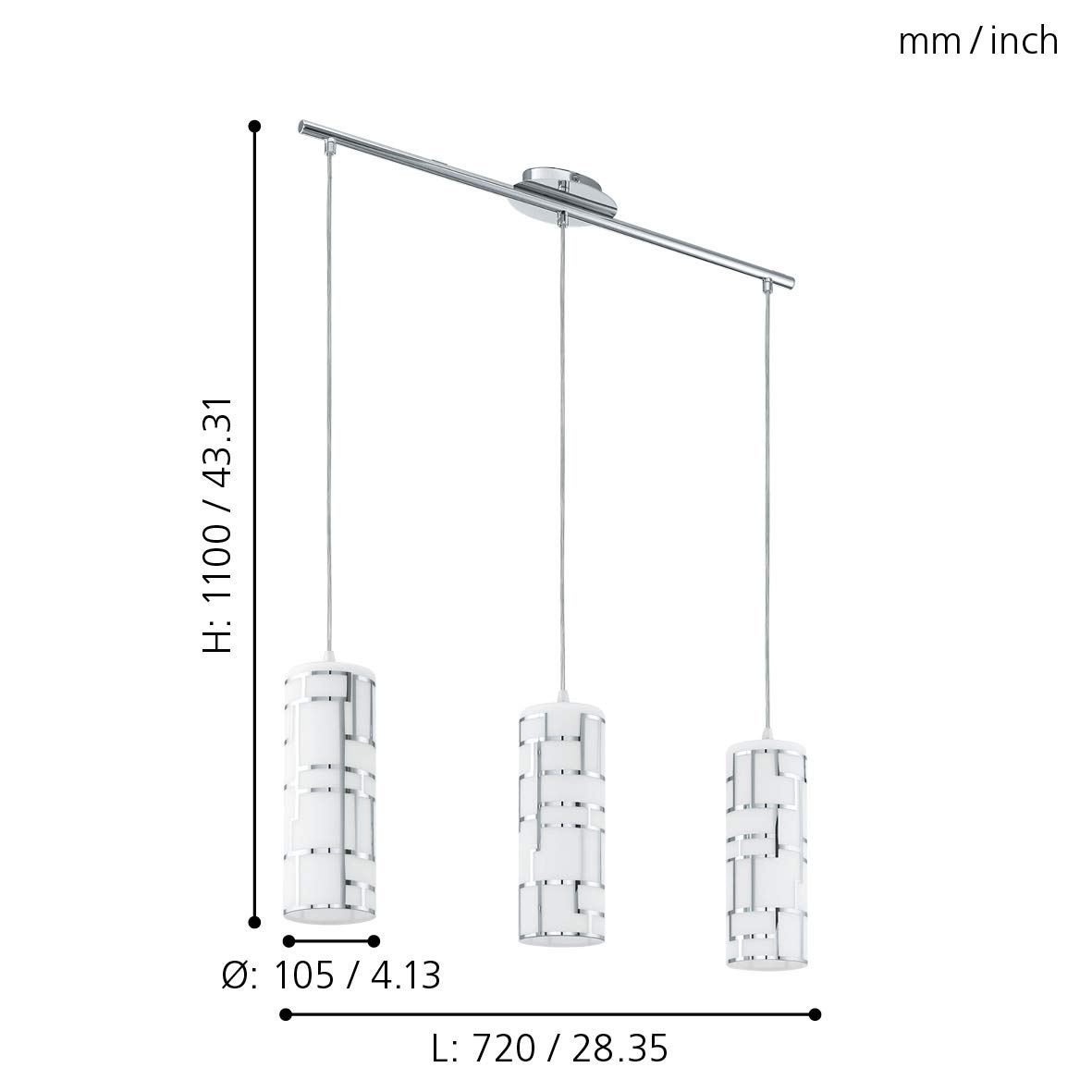 eglo-bayman-pendelleuchte-3-flammig-e27-stahl-chrom-glas-wei-72-cm-esstischlampe image 6