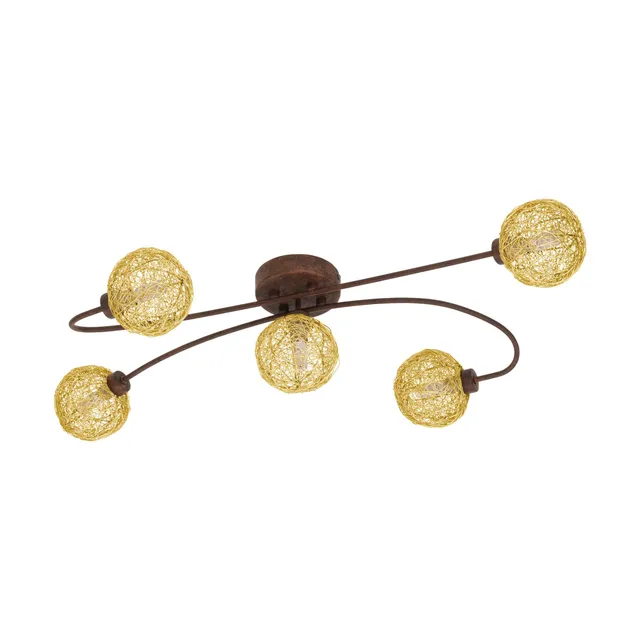 eglo-caris-1-5-led-deckenlampe-vintage-rost-gold-g9-5-flammig-74-5-cm image 1