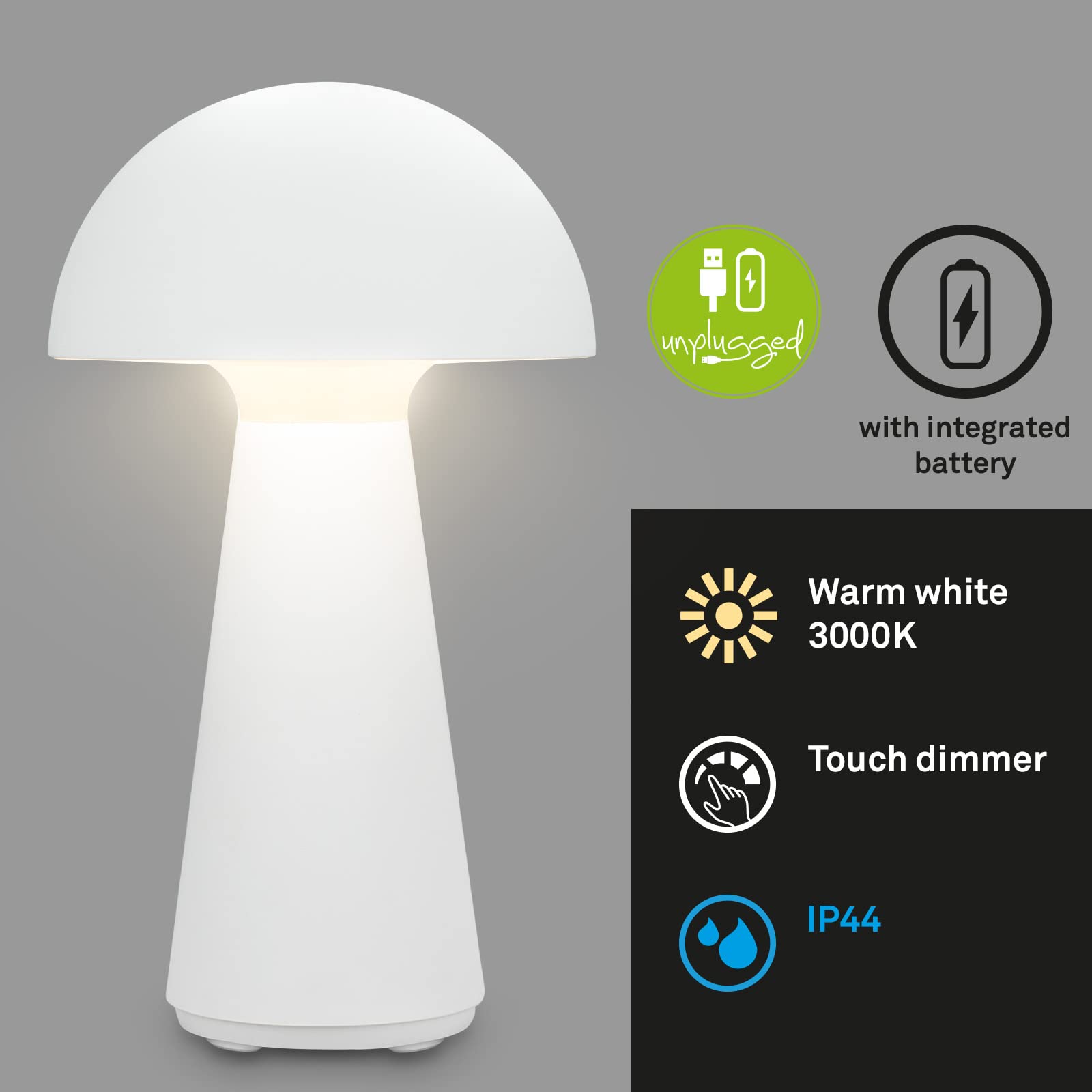 briloner-led-tischlampe-kabellos-touch-dimmbar-ip44-3000k-warmwei-wei-28x16cm-mi image 2