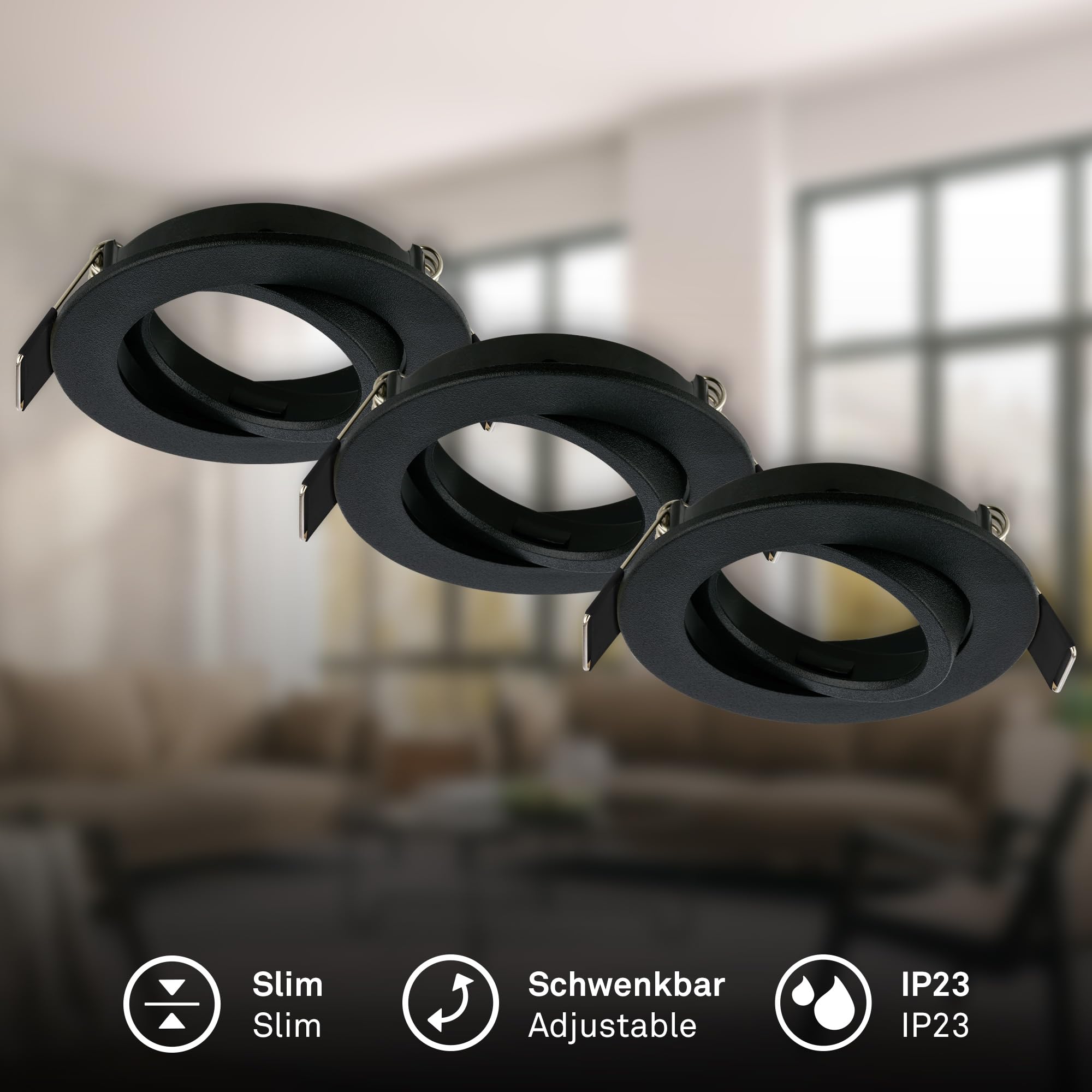 briloner-einbaustrahler-230v-gu10-schwenkbar-flach-3er-set-schwarz-lochma-68-mm image 2