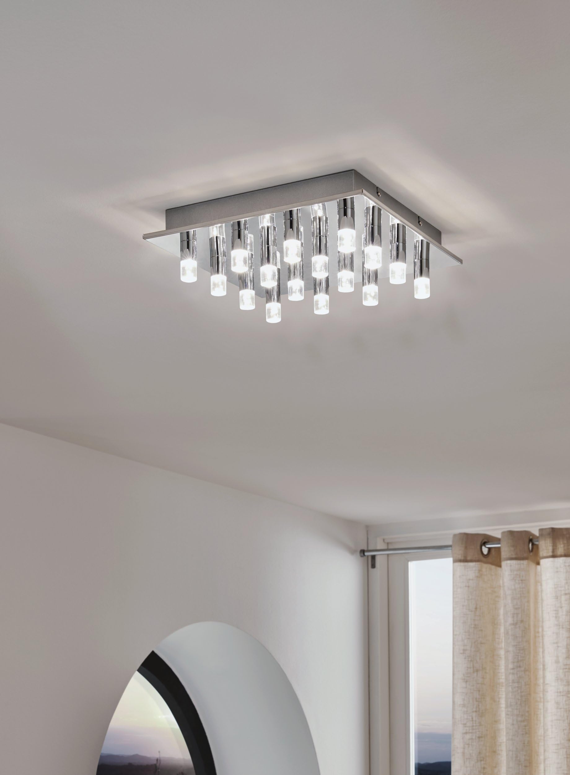 eglo-teocelo-led-deckenleuchte-37-x-37-cm-stahl-chrom-2080-lumen-4000-k image 2