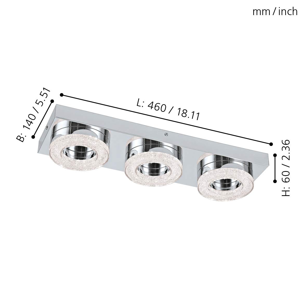 eglo-fradelo-led-deckenleuchte-3-flammig-chrom-kristall-46-cm image 4