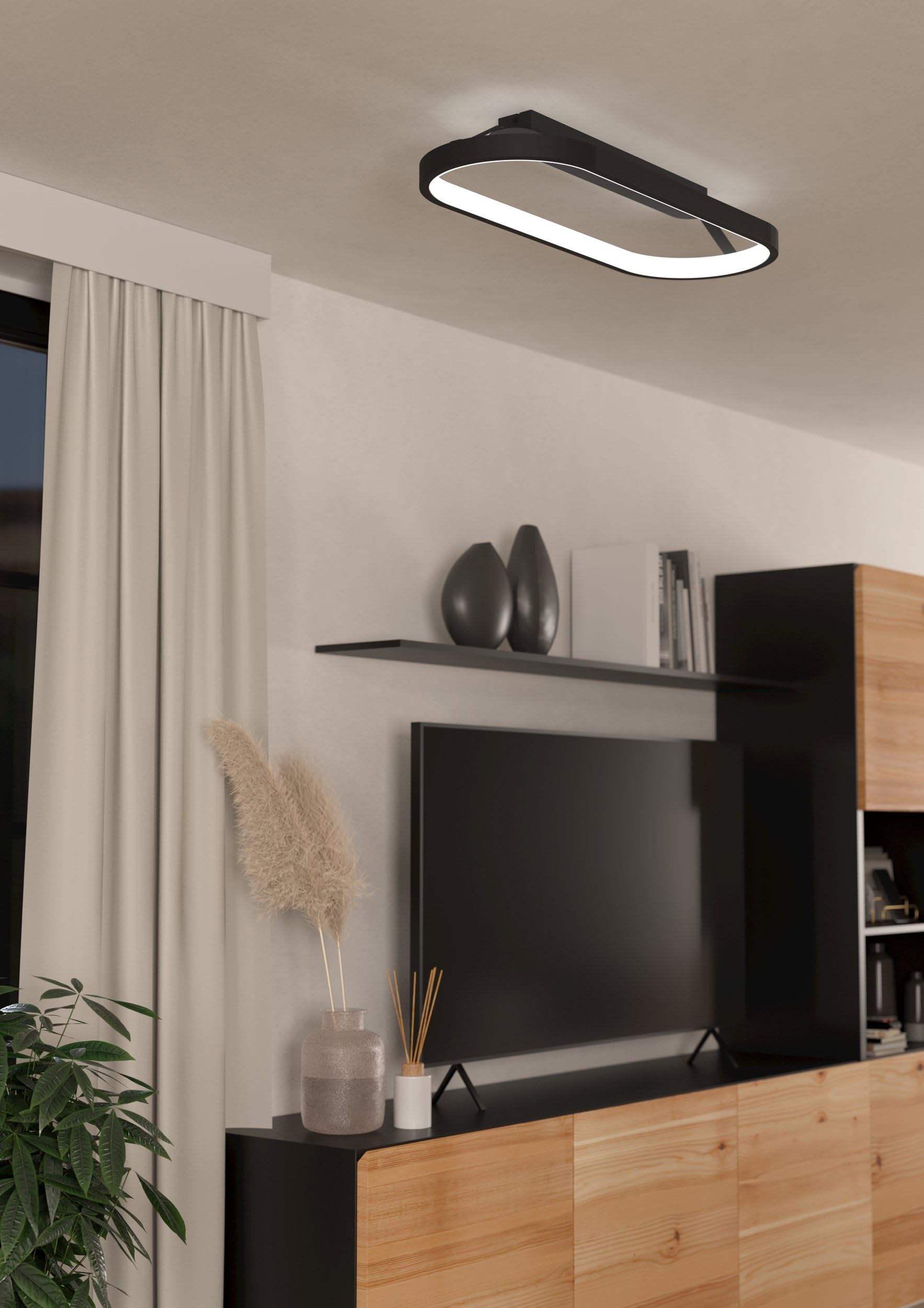 eglo-codriales-led-deckenleuchte-oval-79-cm-schwarz-dimmbar-4000-lm image 2