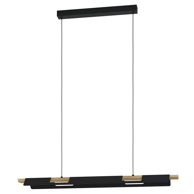 eglo-ermua-led-pendelleuchte-100-cm-schwarz-braun-wei-dimmbar image 1