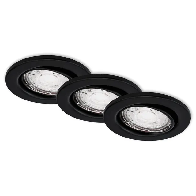 briloner-led-einbauleuchten-3er-set-schwenkbar-gu10-matt-schwarz-ip23 image 1