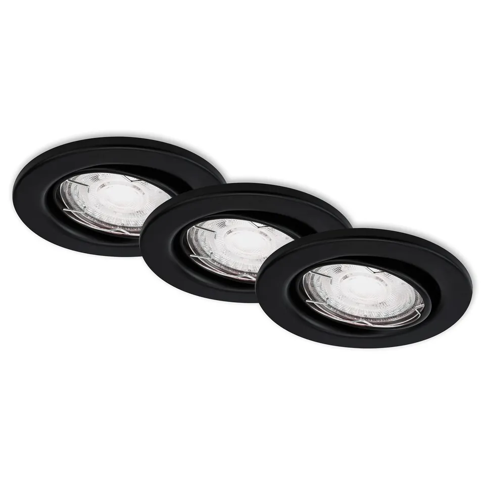 briloner-led-einbauleuchten-3er-set-schwenkbar-gu10-matt-schwarz-ip23 image 1