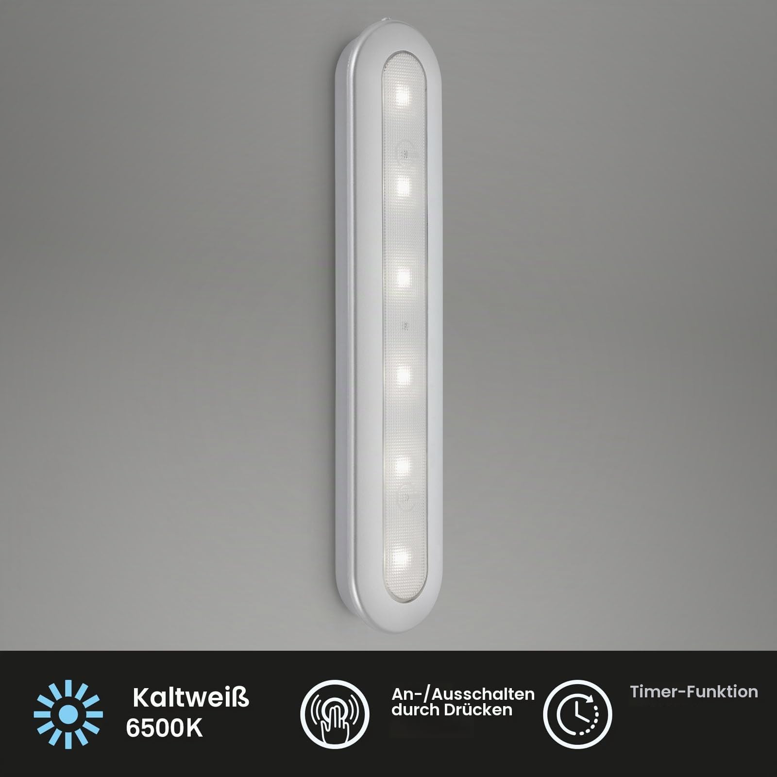 briloner-led-push-light-schrankbeleuchtung-batteriebetrieben-30-5-cm-silberfarbi image 2
