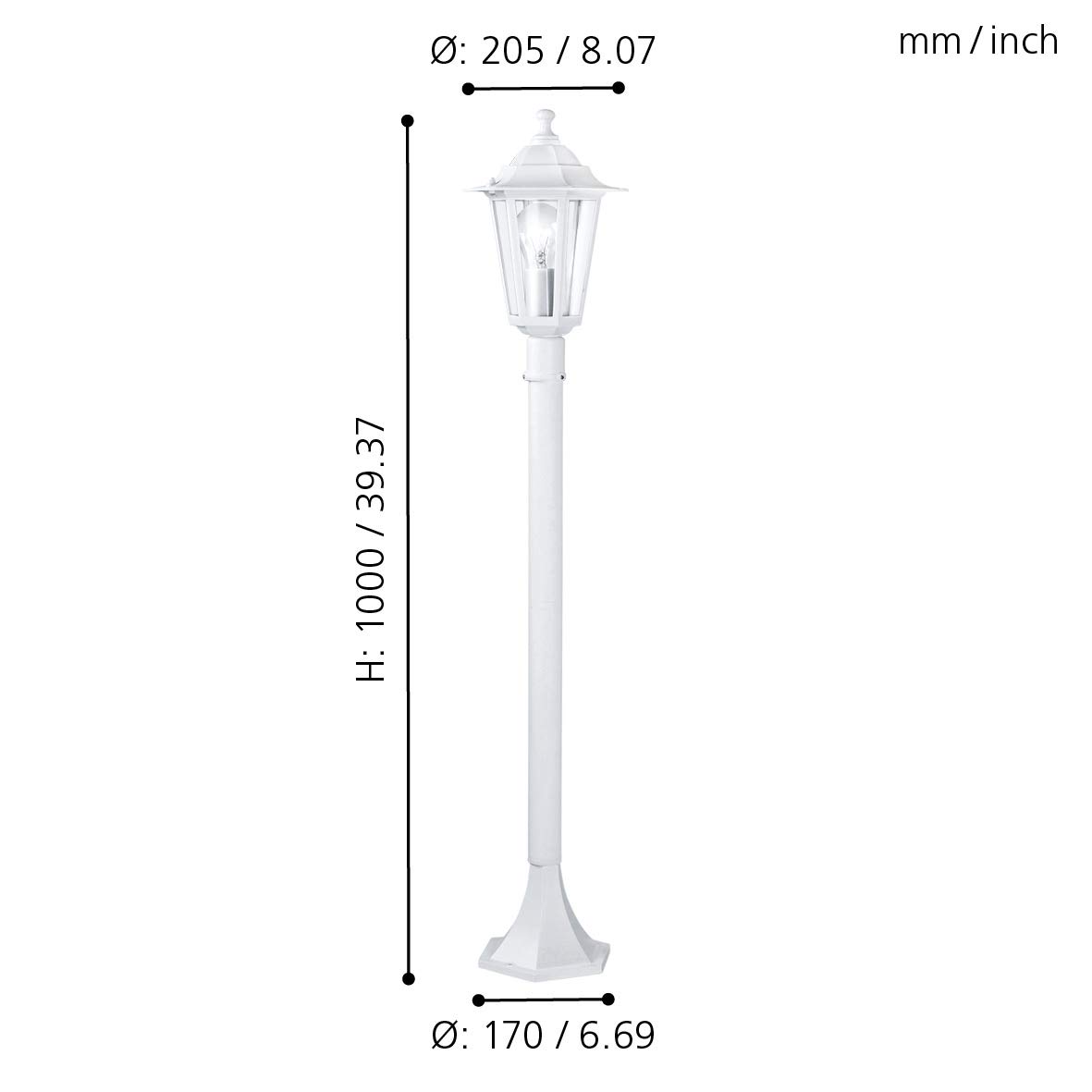 eglo-au-en-stehlampe-laterna-5-e27-ip44-garten-standleuchte-aluguss-wei-100cm image 5
