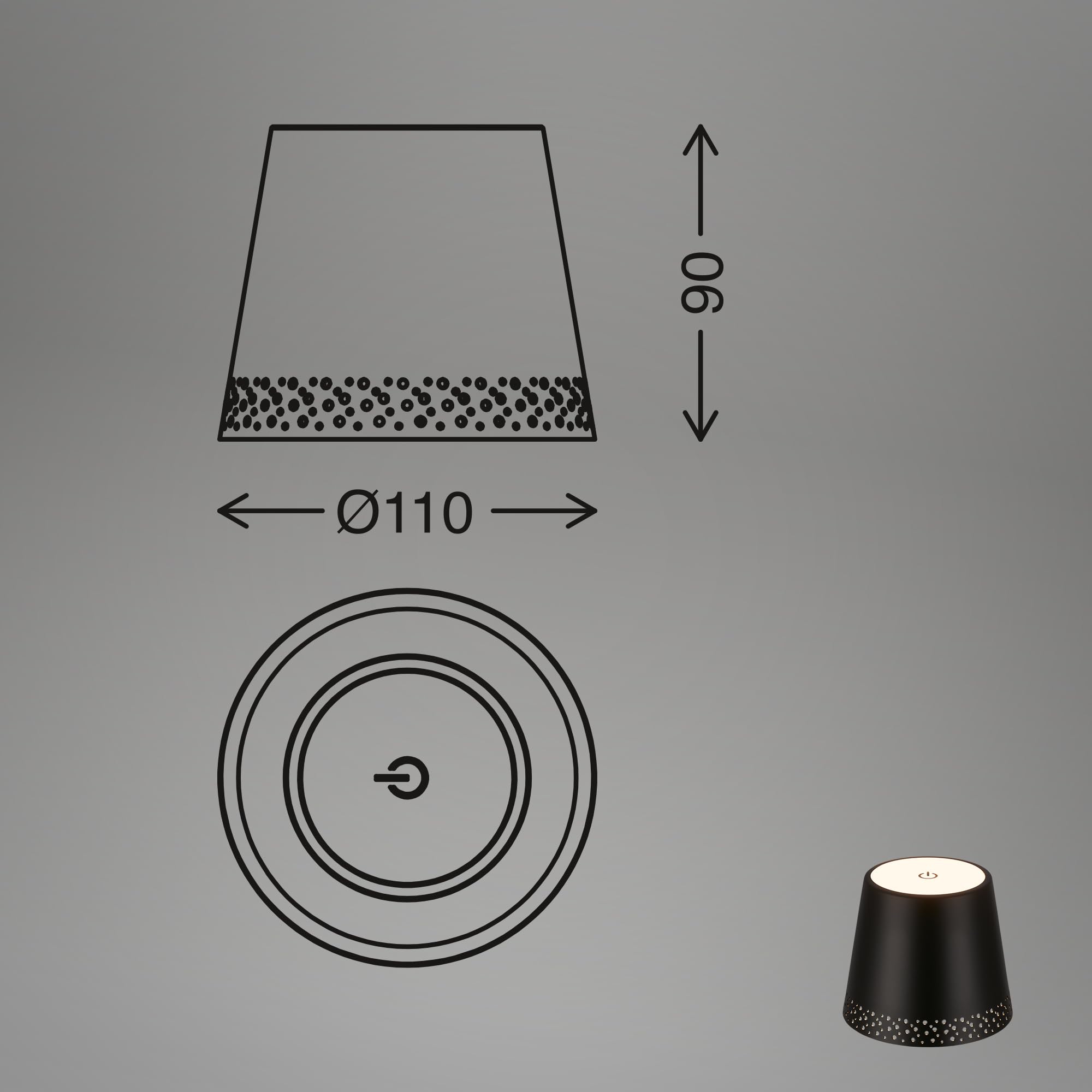briloner-led-flaschenaufsatz-akku-touch-dimmbar-schwarz-11x9cm-ip44 image 8