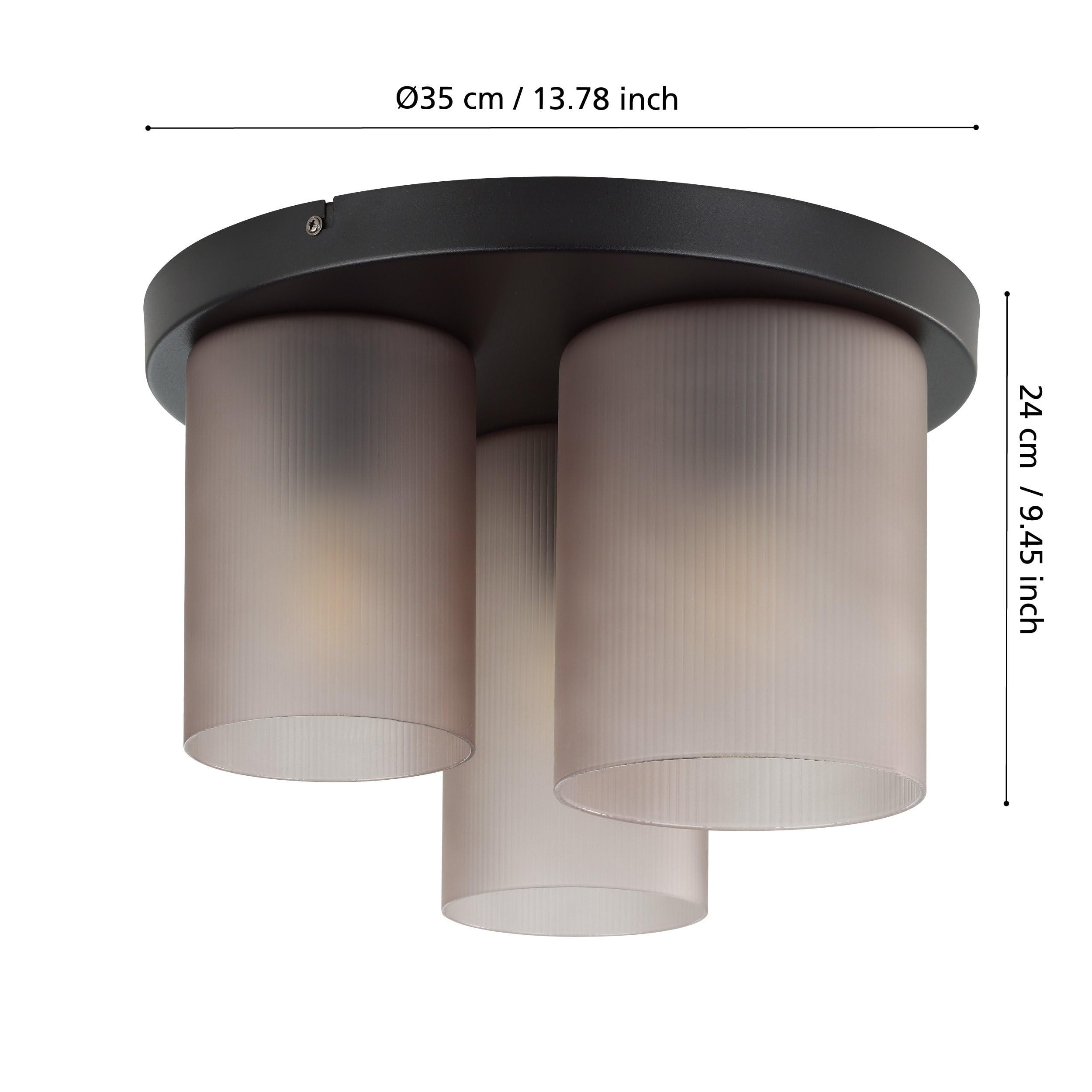 eglo-colomera-deckenlampe-35-cm-schwarz-rauchglas-3x-e27 image 5