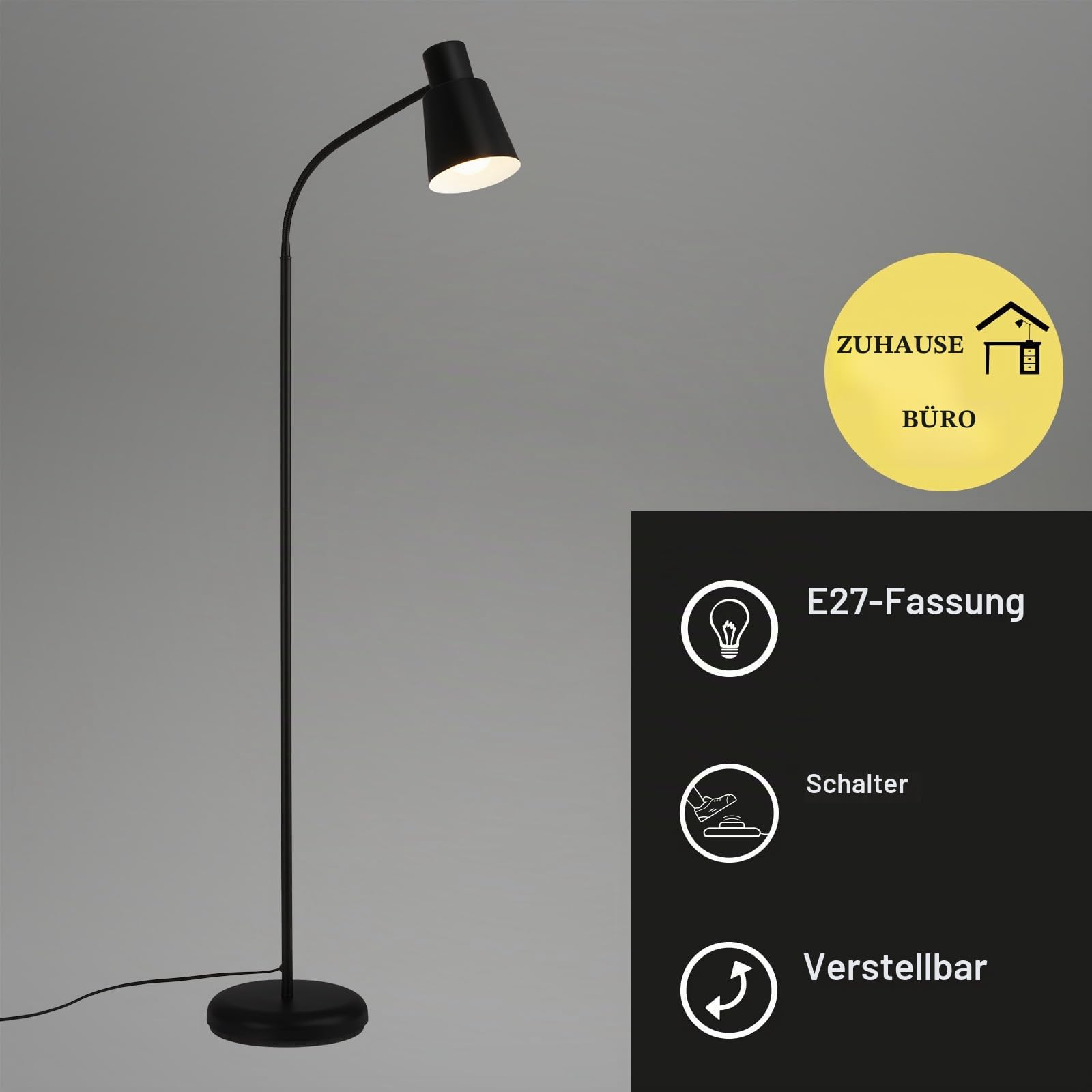 briloner-stehlampe-schwenkbar-schwarz-128x21x43-cm-e27-fu-taster image 2