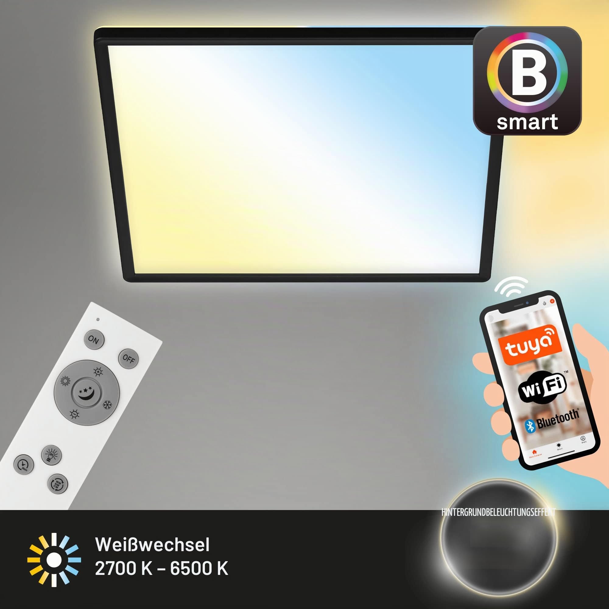 briloner-led-deckenlampe-smart-home-42x42cm-schwarz-cct-backlight image 2