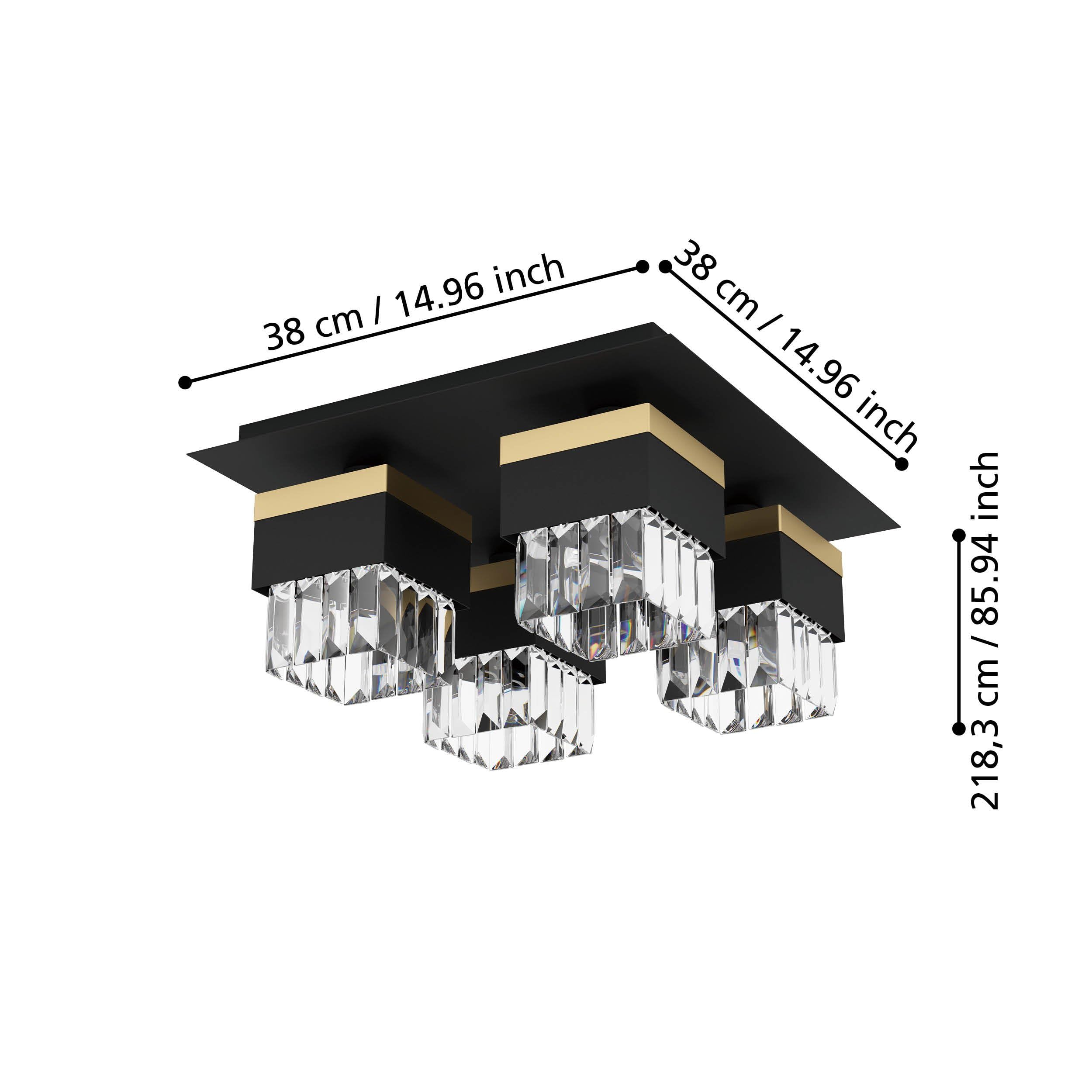 eglo-barrancas-deckenleuchte-4-flammig-schwarz-gold-mit-kristall-38-x-38-cm-e14 image 3