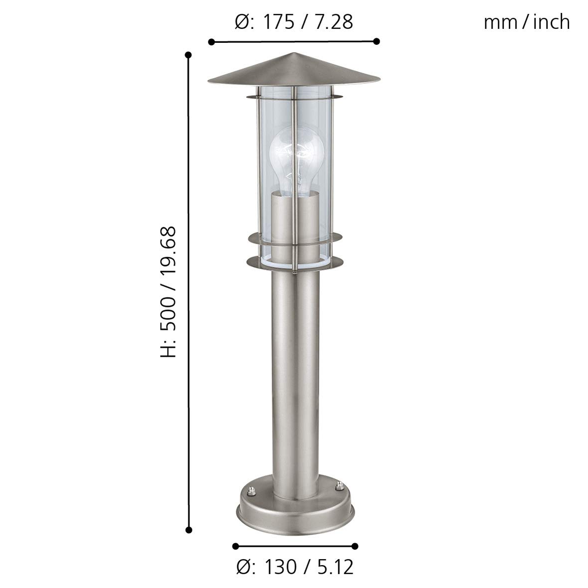 eglo-lisio-au-en-wegelampe-50-cm-e27-ip44-edelstahl-silber-glas-transparent image 6