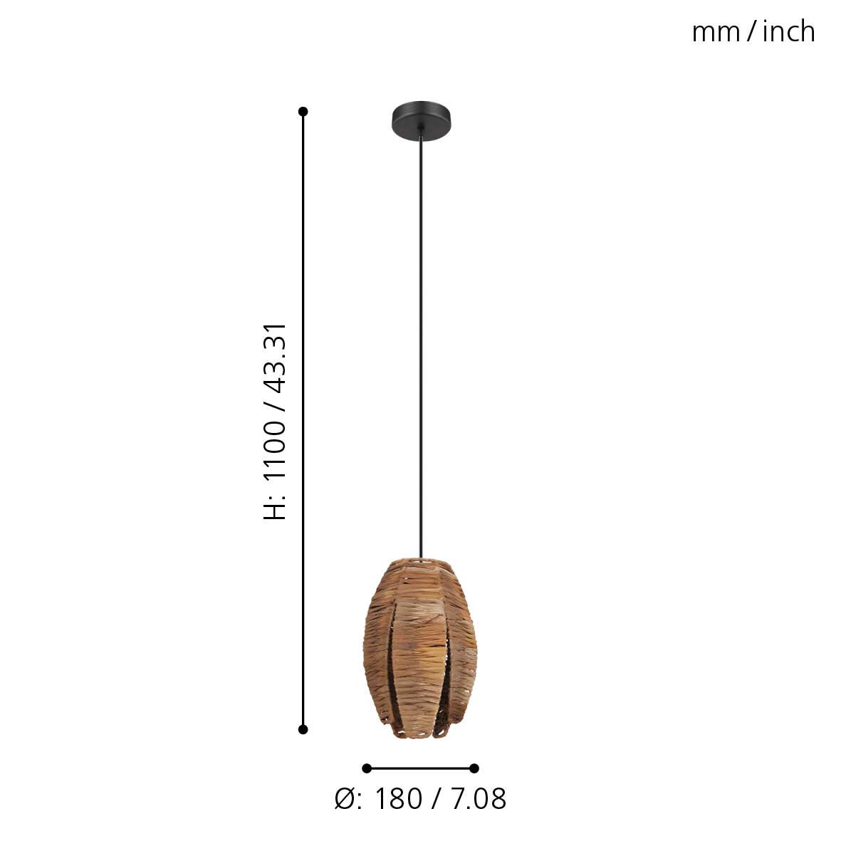 eglo-mongu-1-pendelleuchte-18-cm-bast-natur-schwarz-e27 image 5