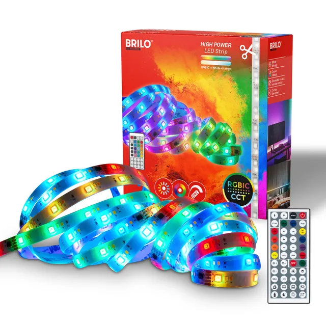 briloner-led-strip-5m-rgbic-cct-dimmbar-mit-fernbedienung-5000x10x3-mm-wei image 1
