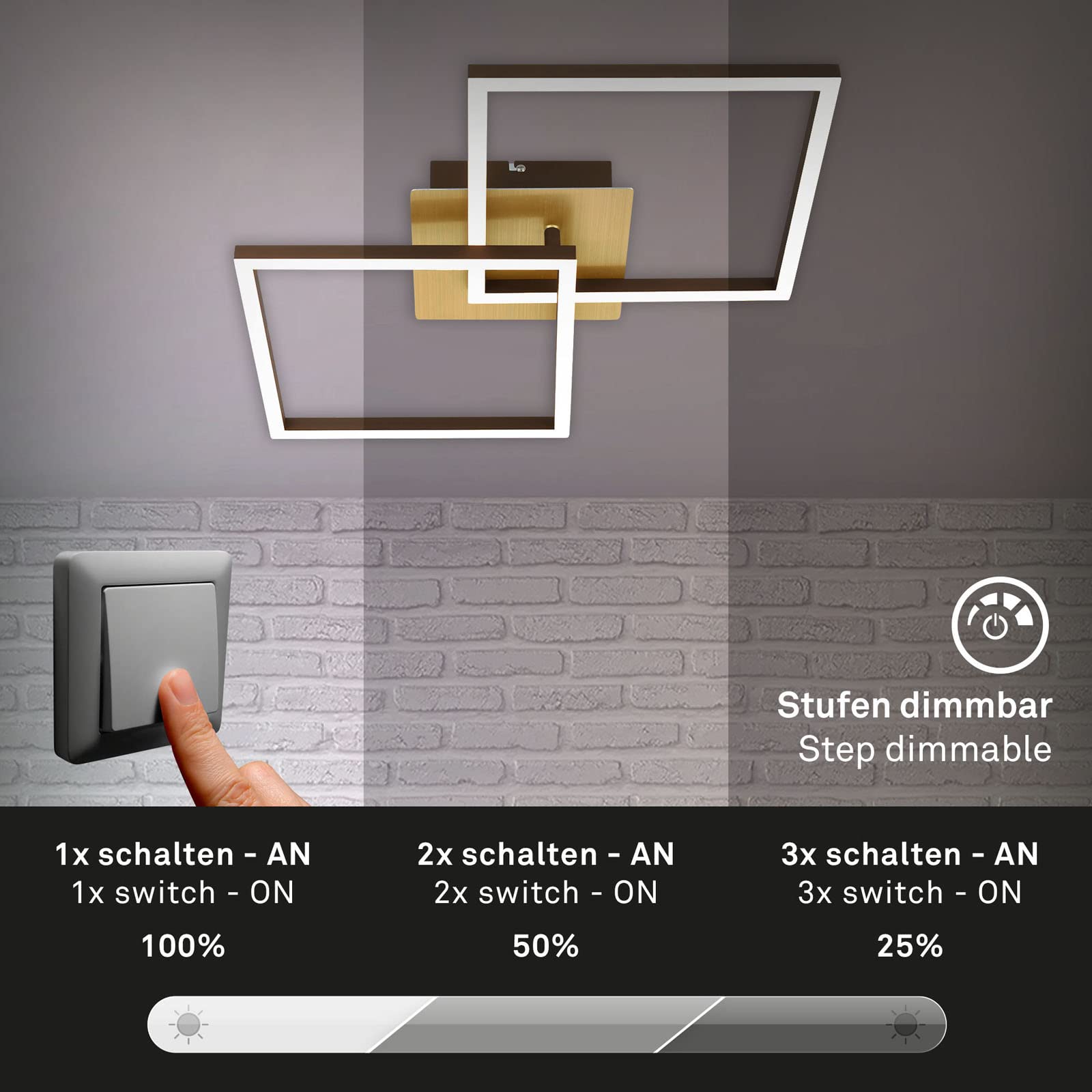 briloner-frame-led-deckenlampe-2-flammig-schwenkbar-gold-braun-620-mm-3210-017 image 3