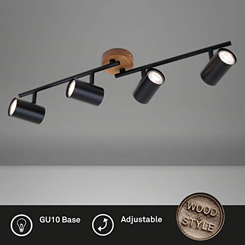 briloner-deckenstrahler-4-flammig-gu10-holzbasis-schwarz-68-2-cm image 8
