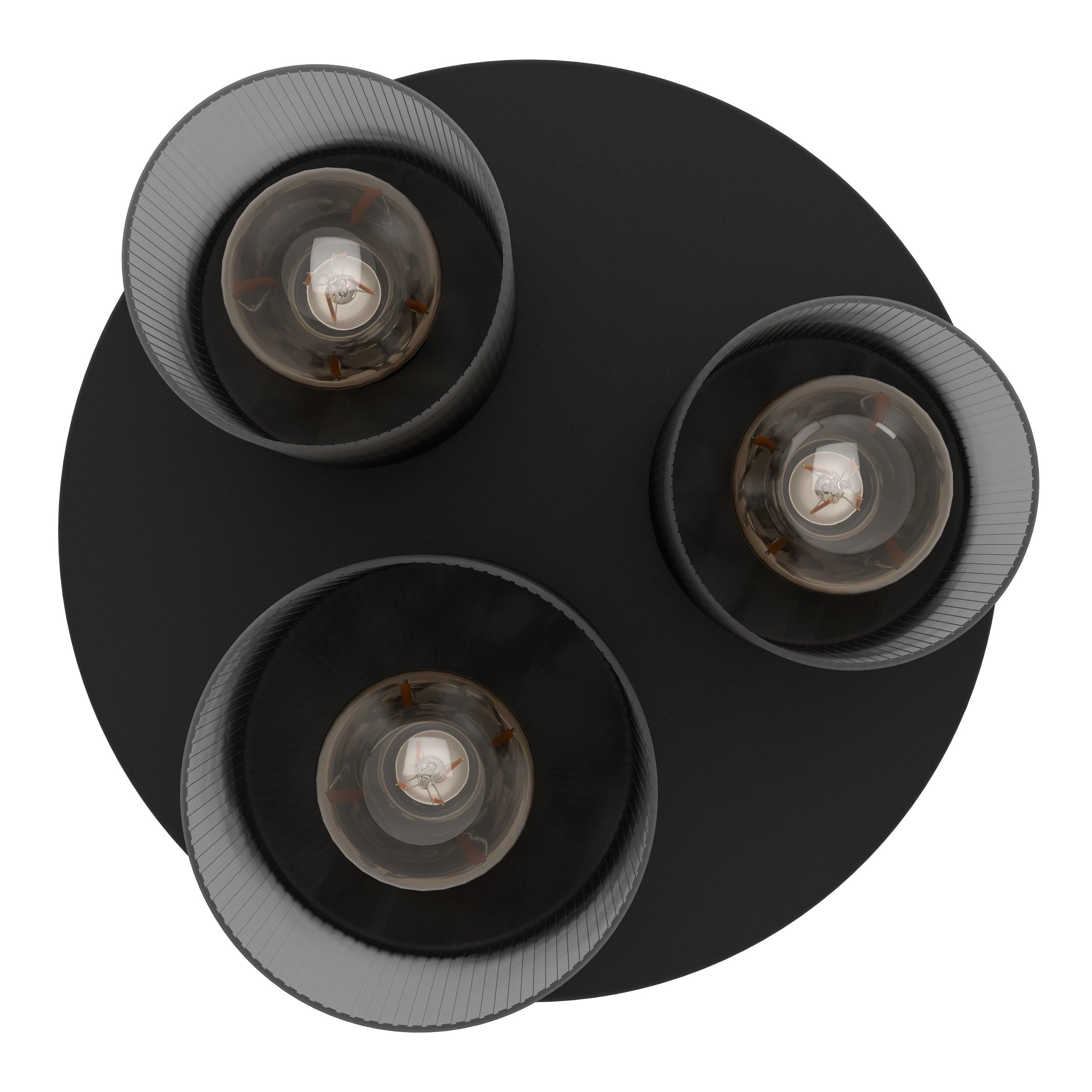 eglo-colomera-deckenlampe-35-cm-schwarz-rauchglas-3x-e27 image 2