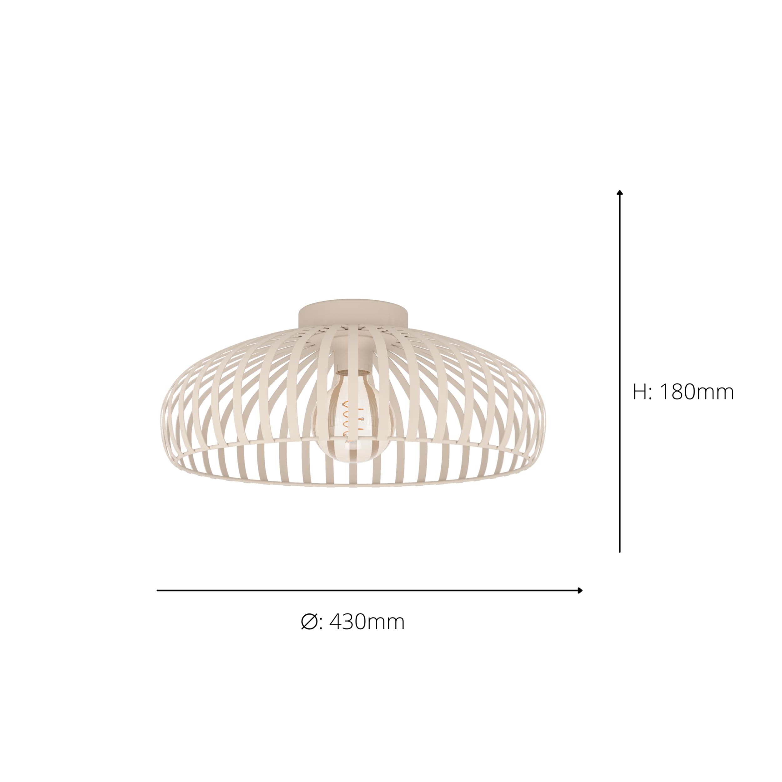 eglo-mogano-3-deckenlampe-43-cm-metall-deckenleuchte-beige-e27 image 2
