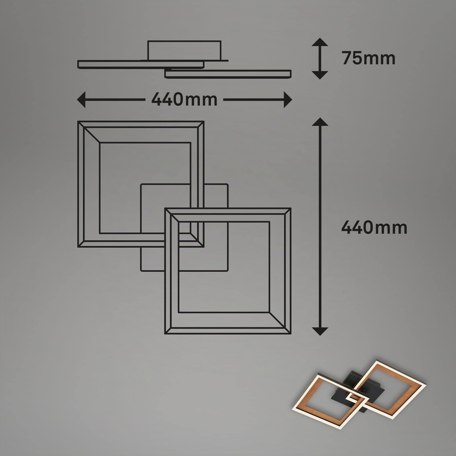 briloner-frame-led-deckenlampe-22w-2200lm-schwenkbar-schwarz-holz-440mm image 6