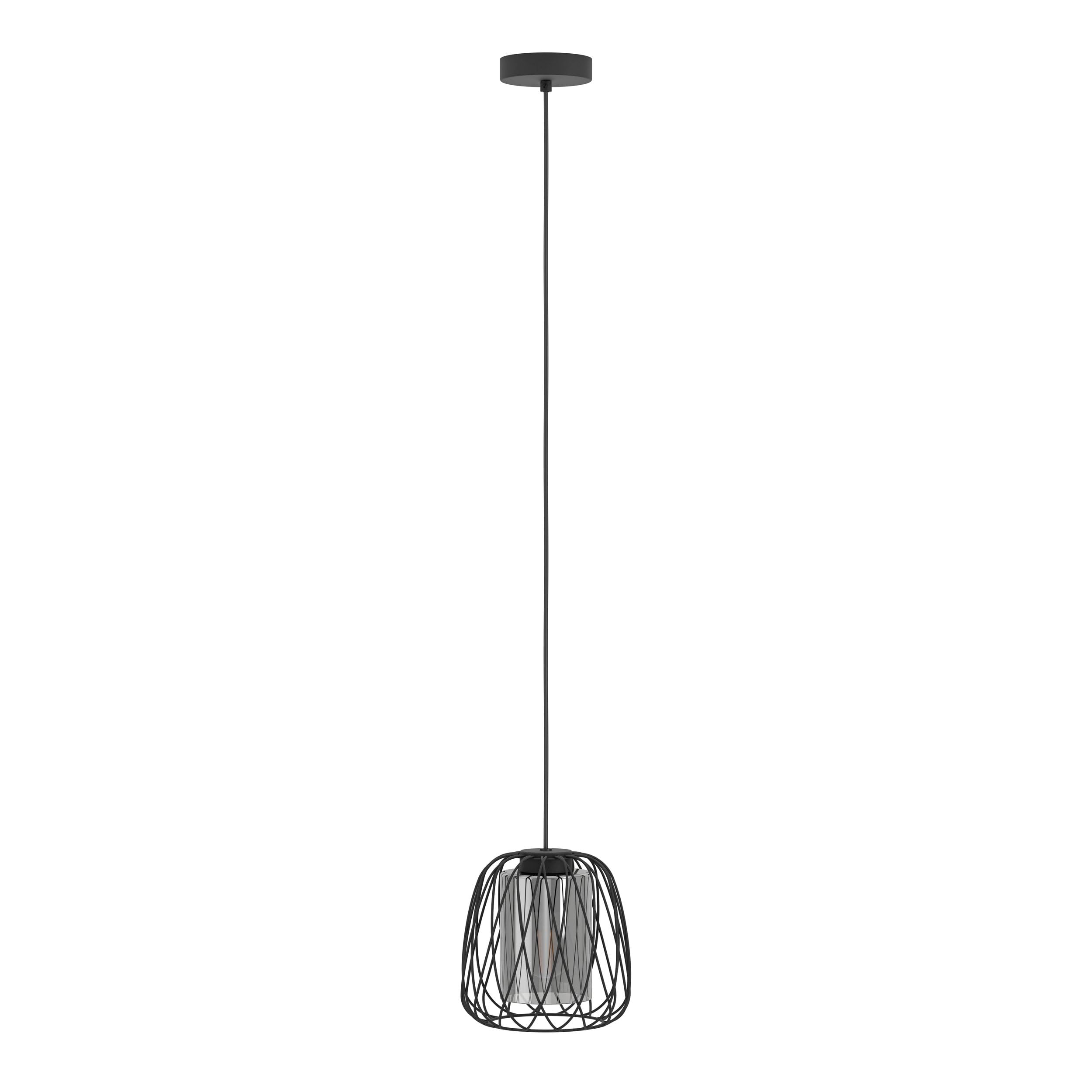 eglo-floresta-pendelleuchte-e27-schwarz-mit-rauchglas-19-5-cm-h-he-110-cm image 2