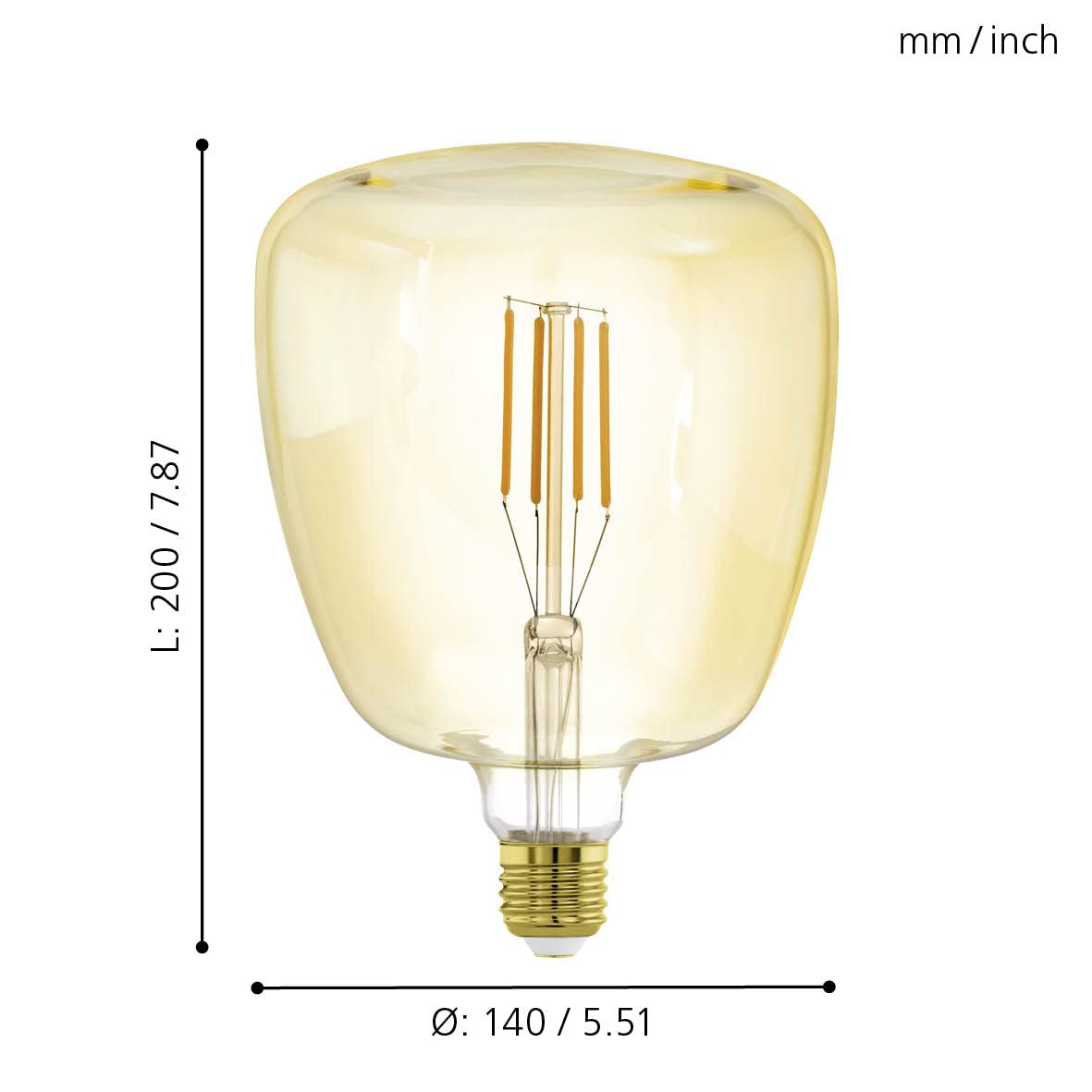 eglo-amber-vintage-e27-filament-led-t140-mid-size-14-cm-4w-dimmbar image 5