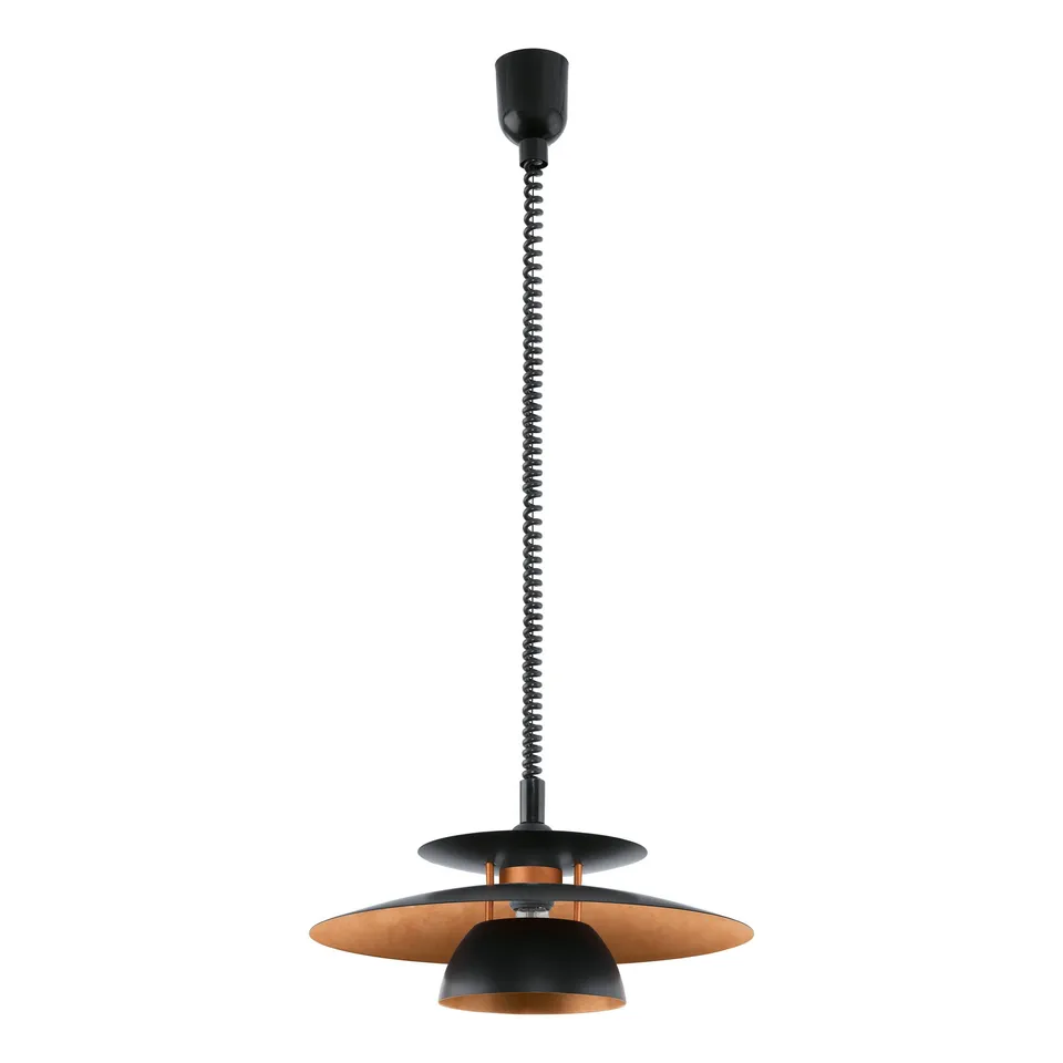 eglo-brenda-pendelleuchte-1-flammig-43-cm-h-ngelampe-schwarz-kupfer-e27 image 1