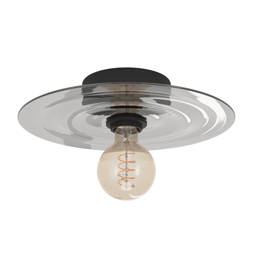 eglo-lintmill-deckenleuchte-30-cm-rauchglas-grau-schwarz-messing-e27 image 4