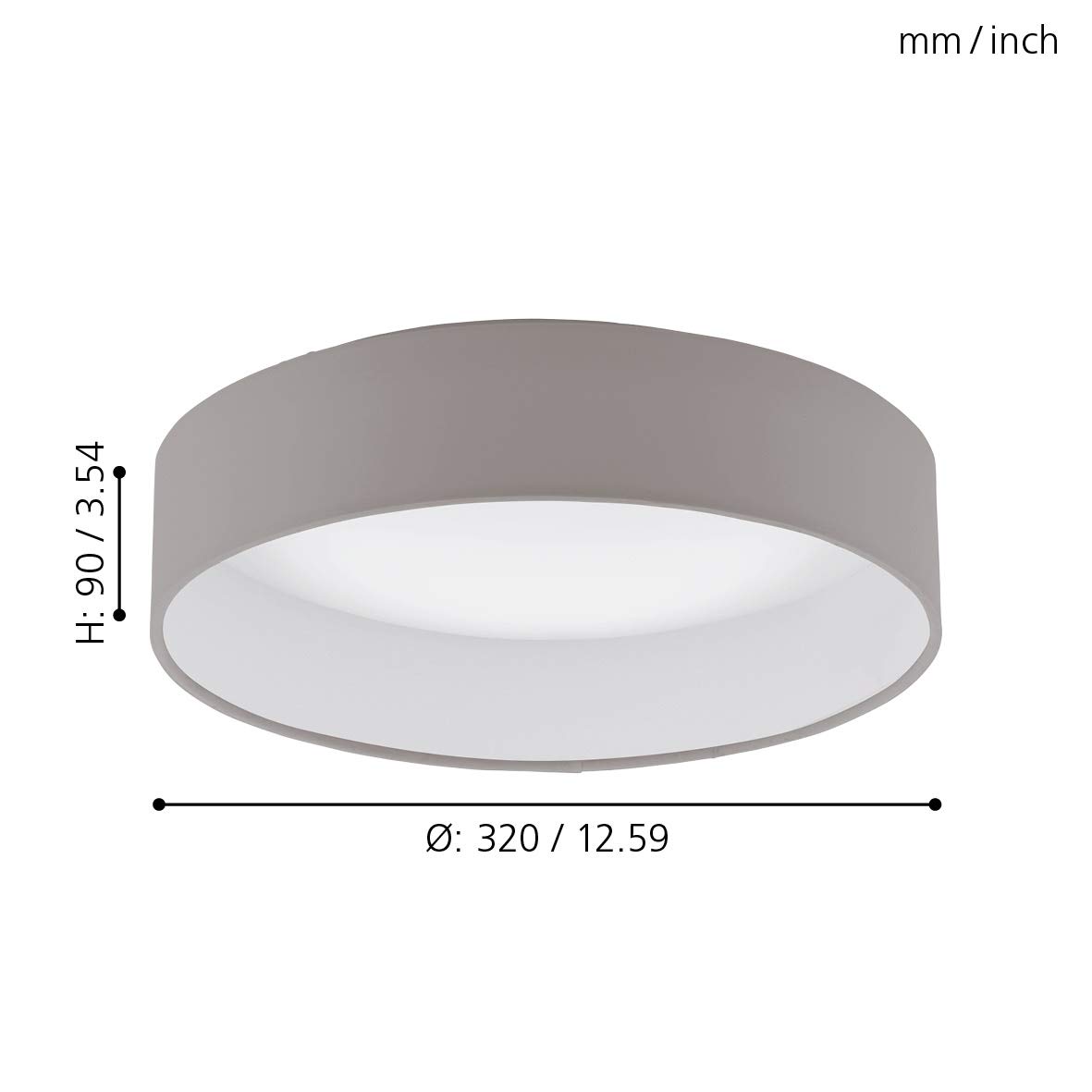 eglo-palomaro-led-deckenlampe-stoff-taupe-rund-warmwei image 5