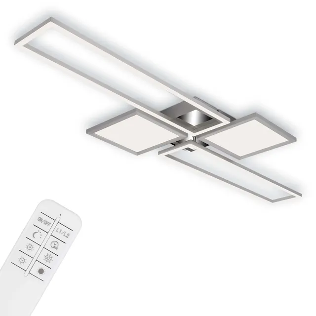 briloner-frame-led-deckenleuchte-schwenkbar-eckig-aluminium-mit-fernbedienung image 1