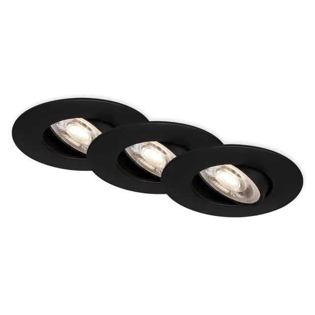 briloner-3er-set-led-einbaustrahler-ip65-dimmbar-schwarz-90x42-mm image 1