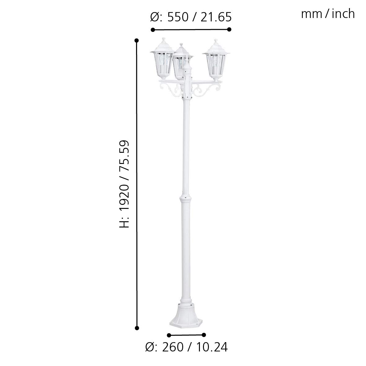 eglo-laterna-5-3-flammige-au-en-stehleuchte-192cm-wei-aluguss-e27-ip44 image 6