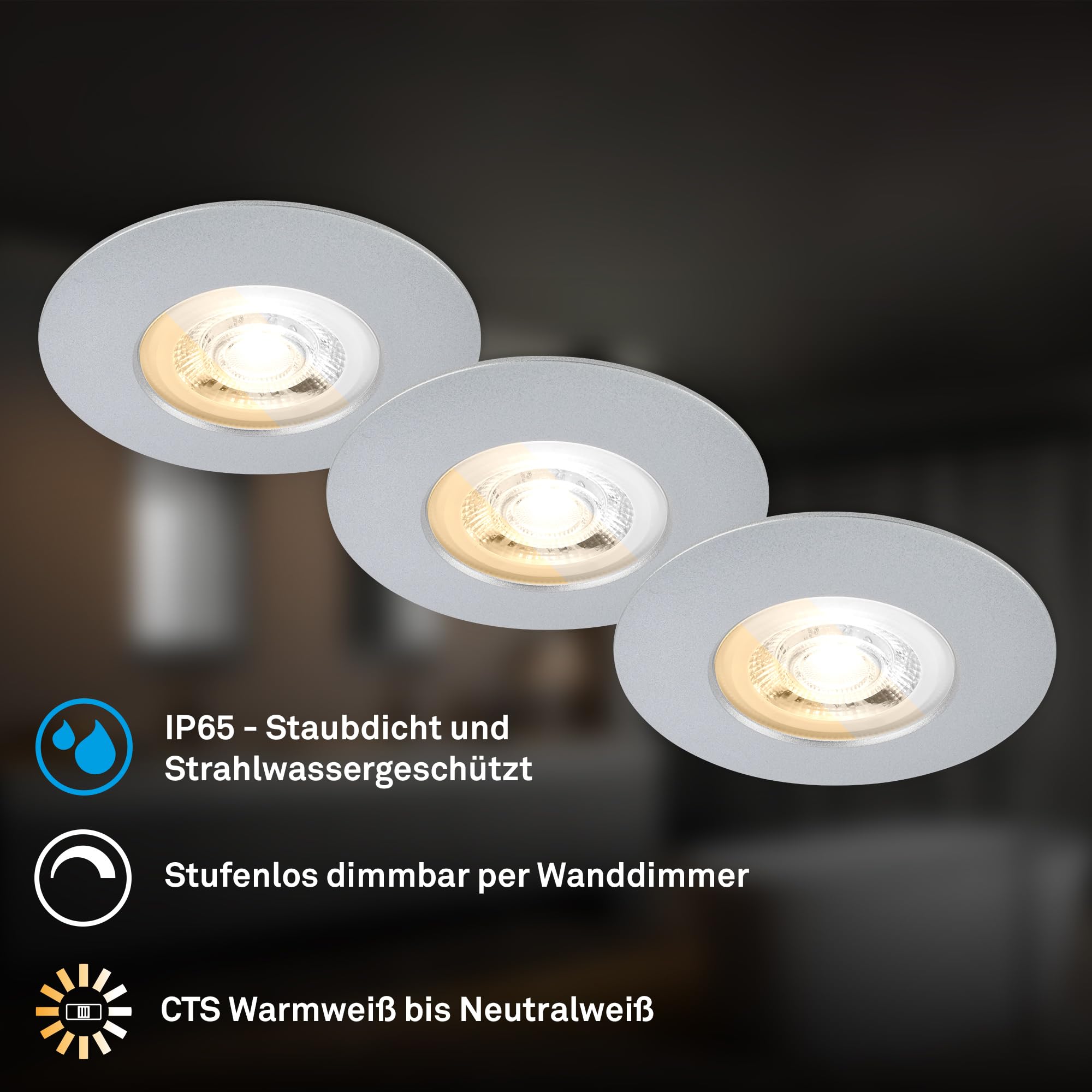 briloner-3er-set-led-bad-einbaustrahler-dimmbar-cct-ip65-chrom-matt image 2