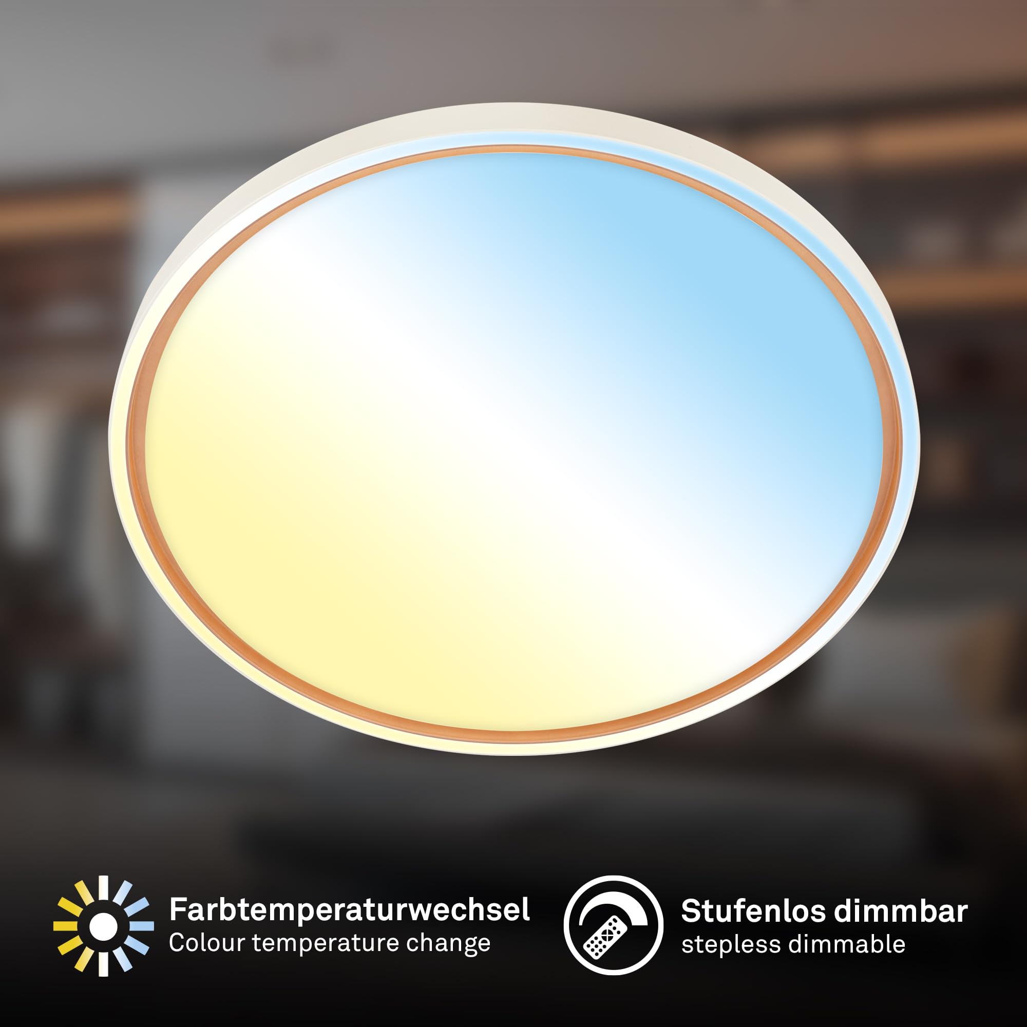briloner-led-deckenlampe-dimmbar-mit-fernbedienung-49-cm-cct-coffee image 2