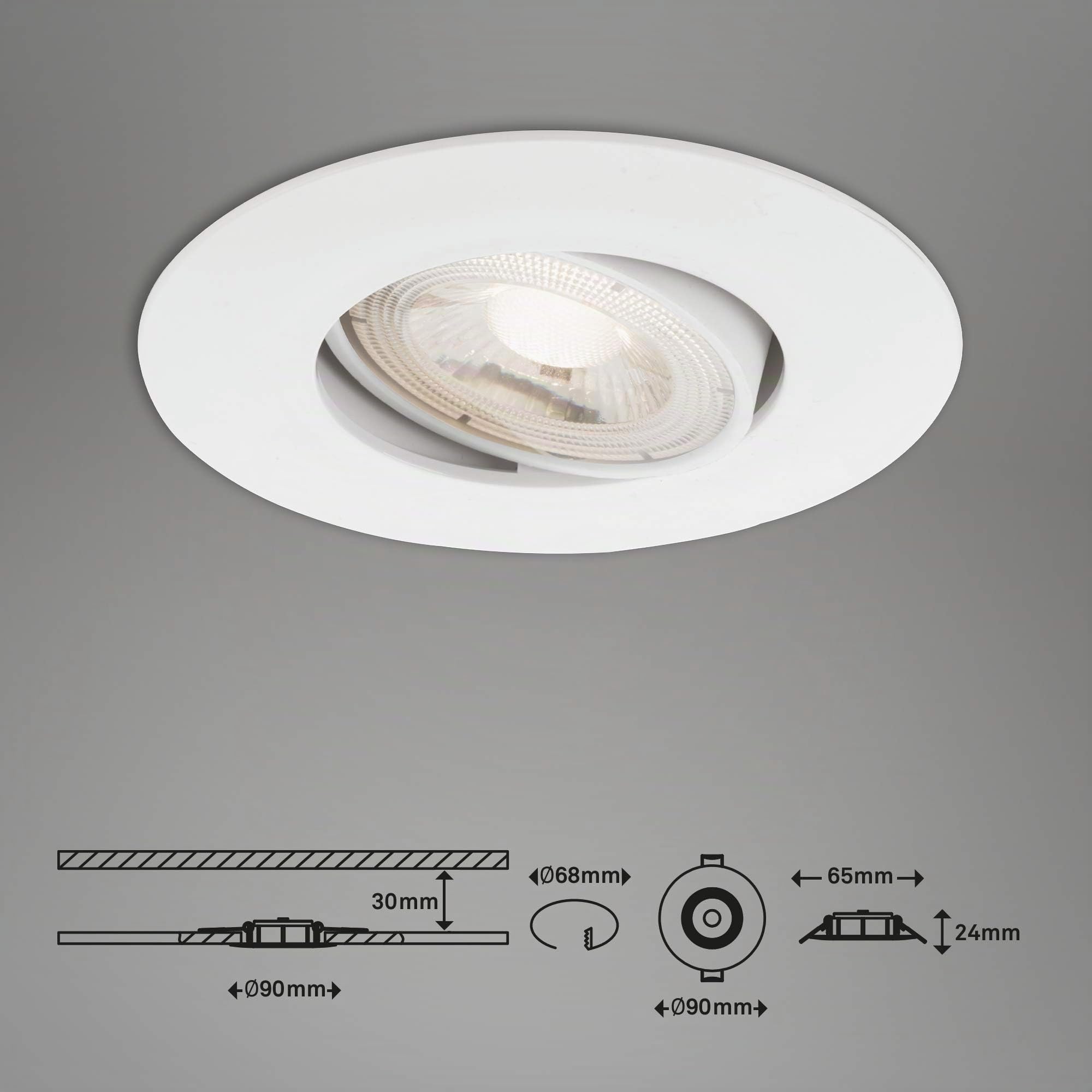 briloner-led-einbauleuchten-3er-set-dimmbar-schwenkbar-5w-460lm-warmwei-wei image 6