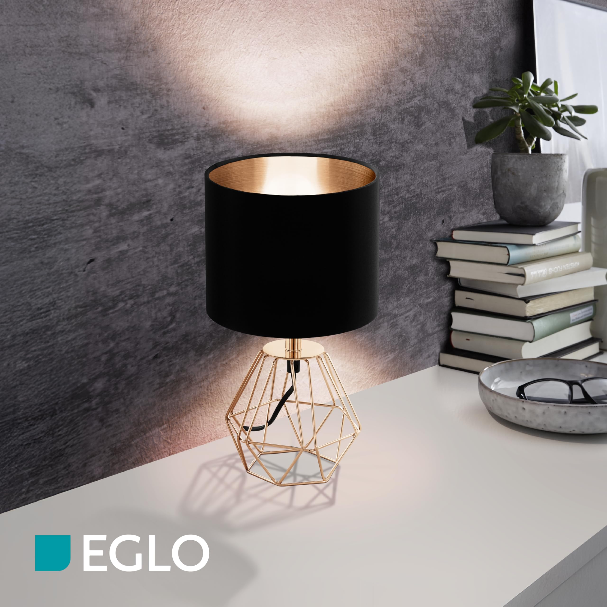eglo-carlton-2-nachttischlampe-vintage-e14-kupfer-schwarz image 3