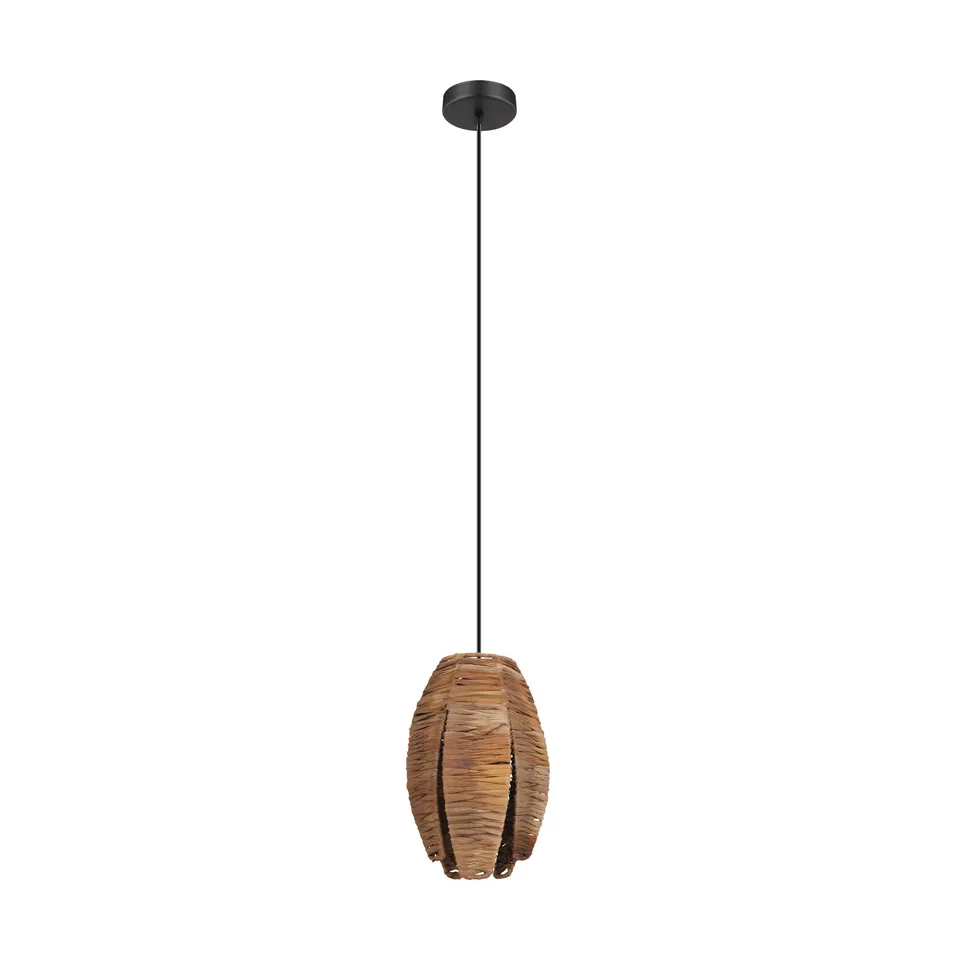 eglo-mongu-1-pendelleuchte-18-cm-bast-natur-schwarz-e27 image 1