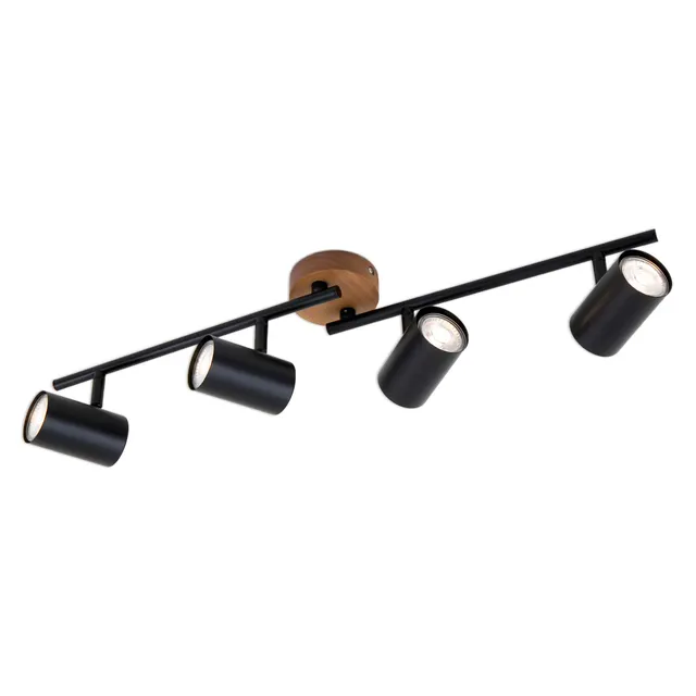 briloner-deckenstrahler-4-flammig-gu10-holzbasis-schwarz-68-2-cm image 1